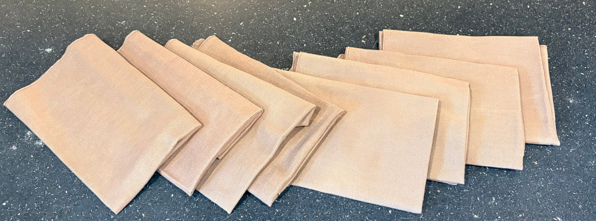 Vintage Mocha Cloth Napkins, Set of 8