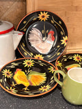 Vintage Rooster and Hen Plate Set