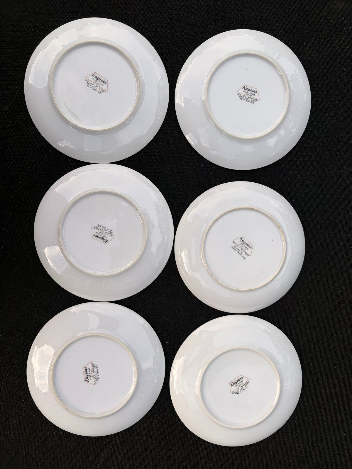 Kaysons “Golden Rhapsody” Dessert Plates, Set of 6