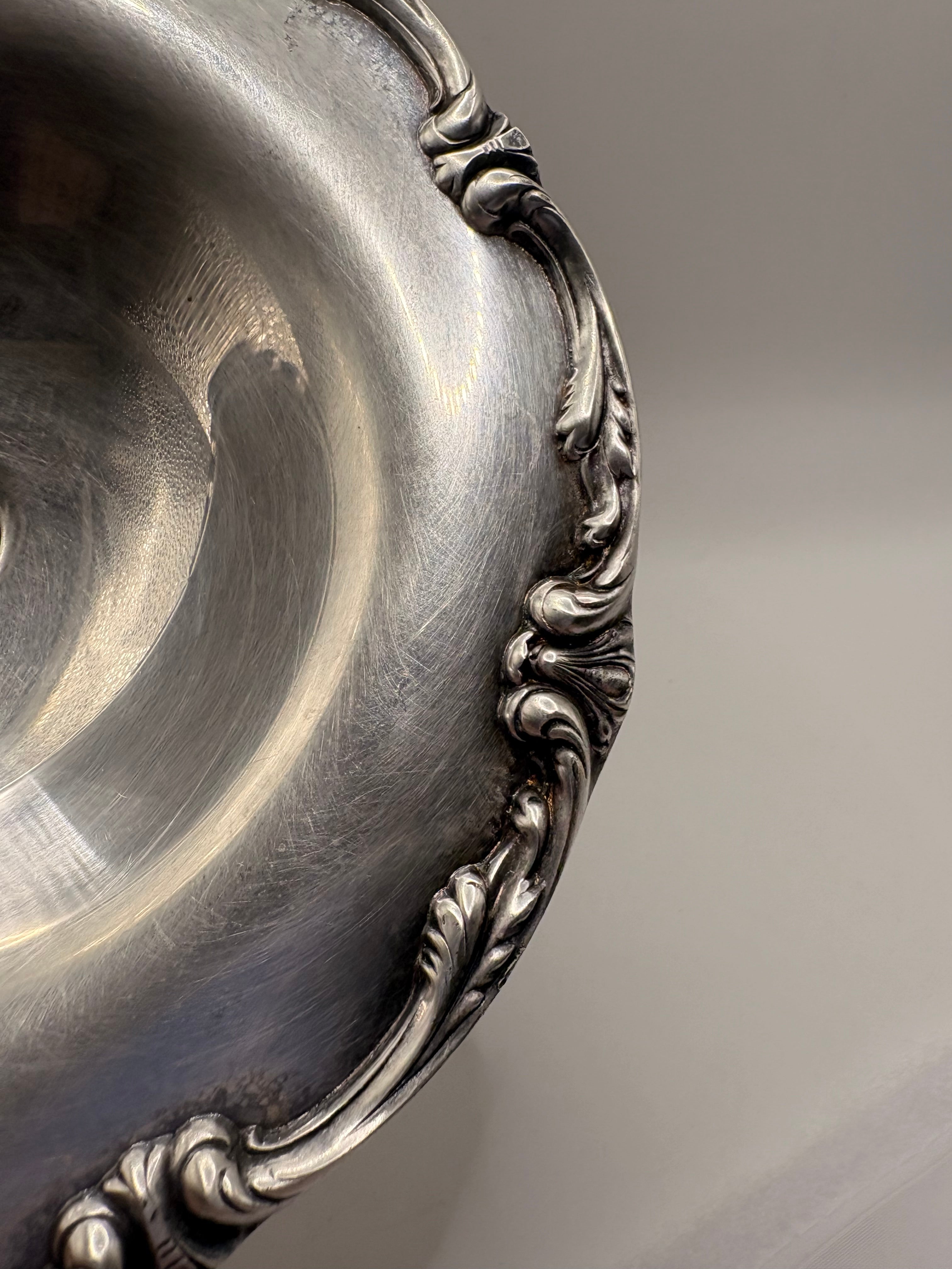 Silver Plated Pedestal Bowl — Vintage Cottage Centerpiece