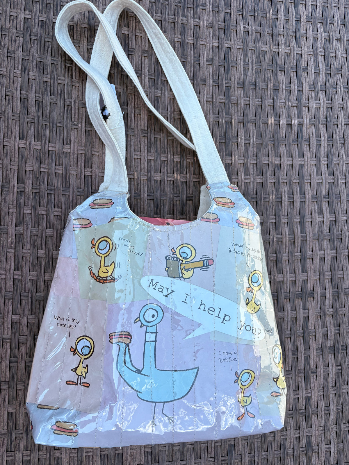 "The Pigeon Finds a Hot Dog" Tote Bag