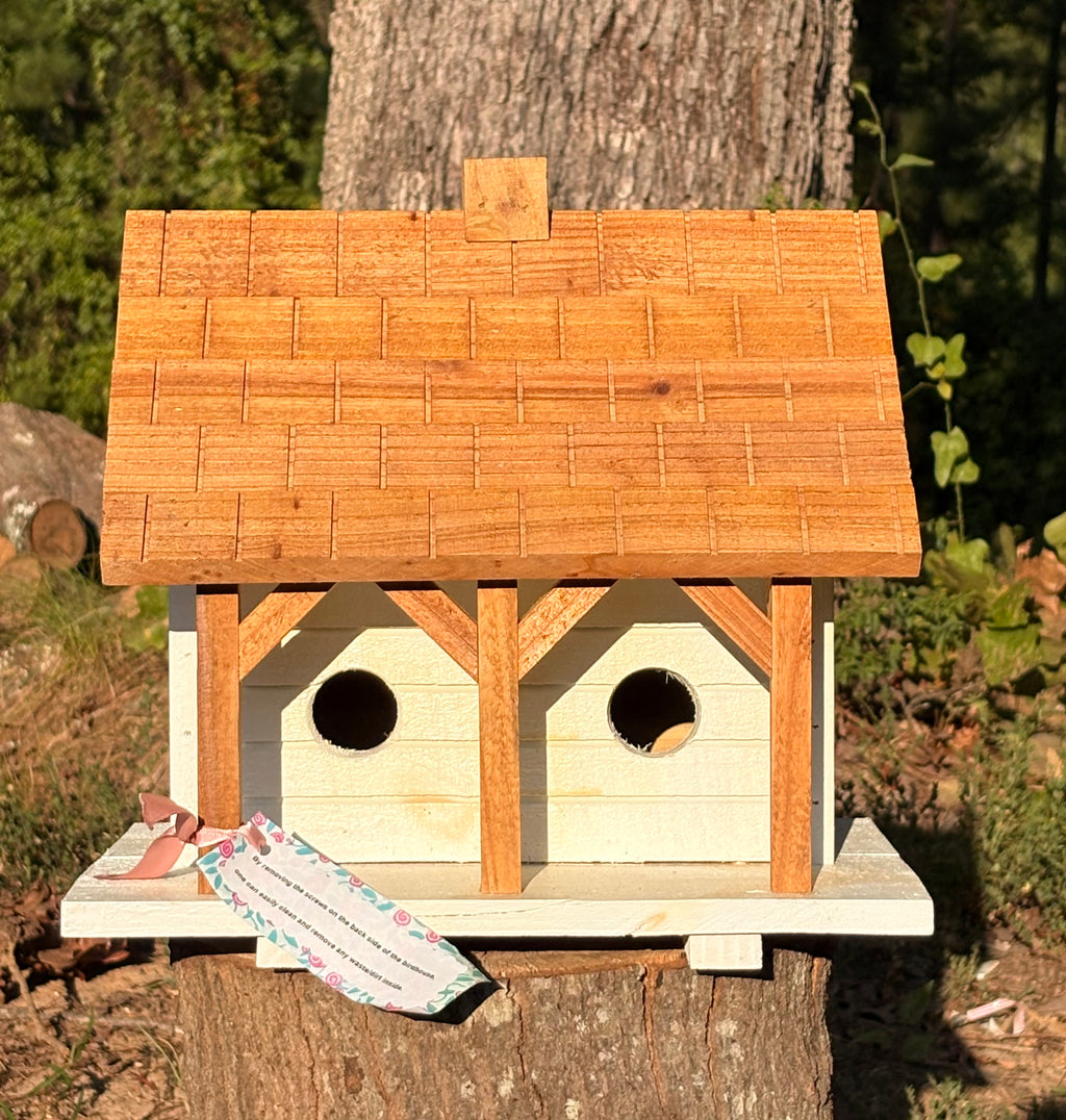 Hand Made 2-Compartment Birdhouse