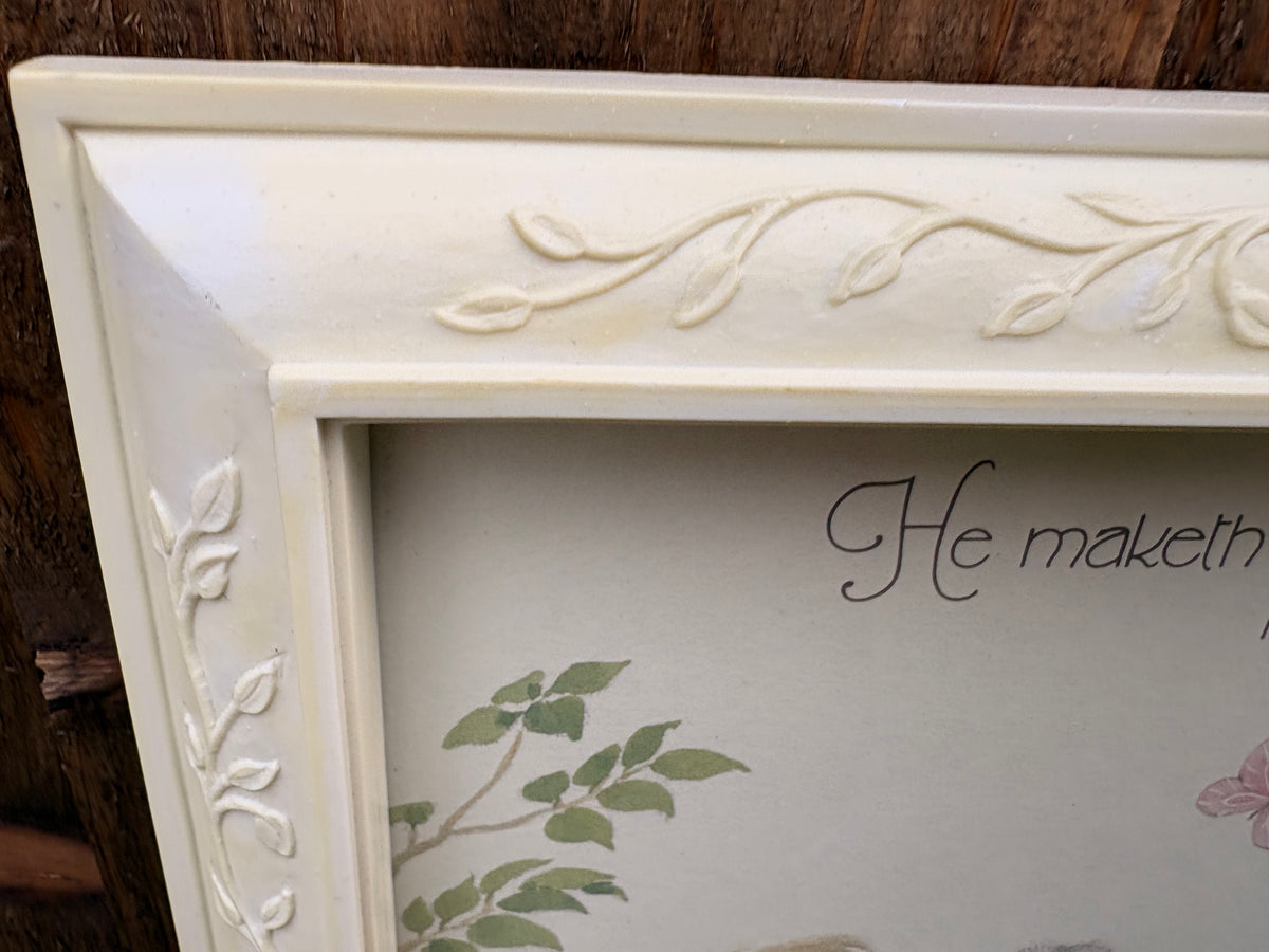 Set of 2 Homco Framed Children & Bible Verse Prints — 1980s