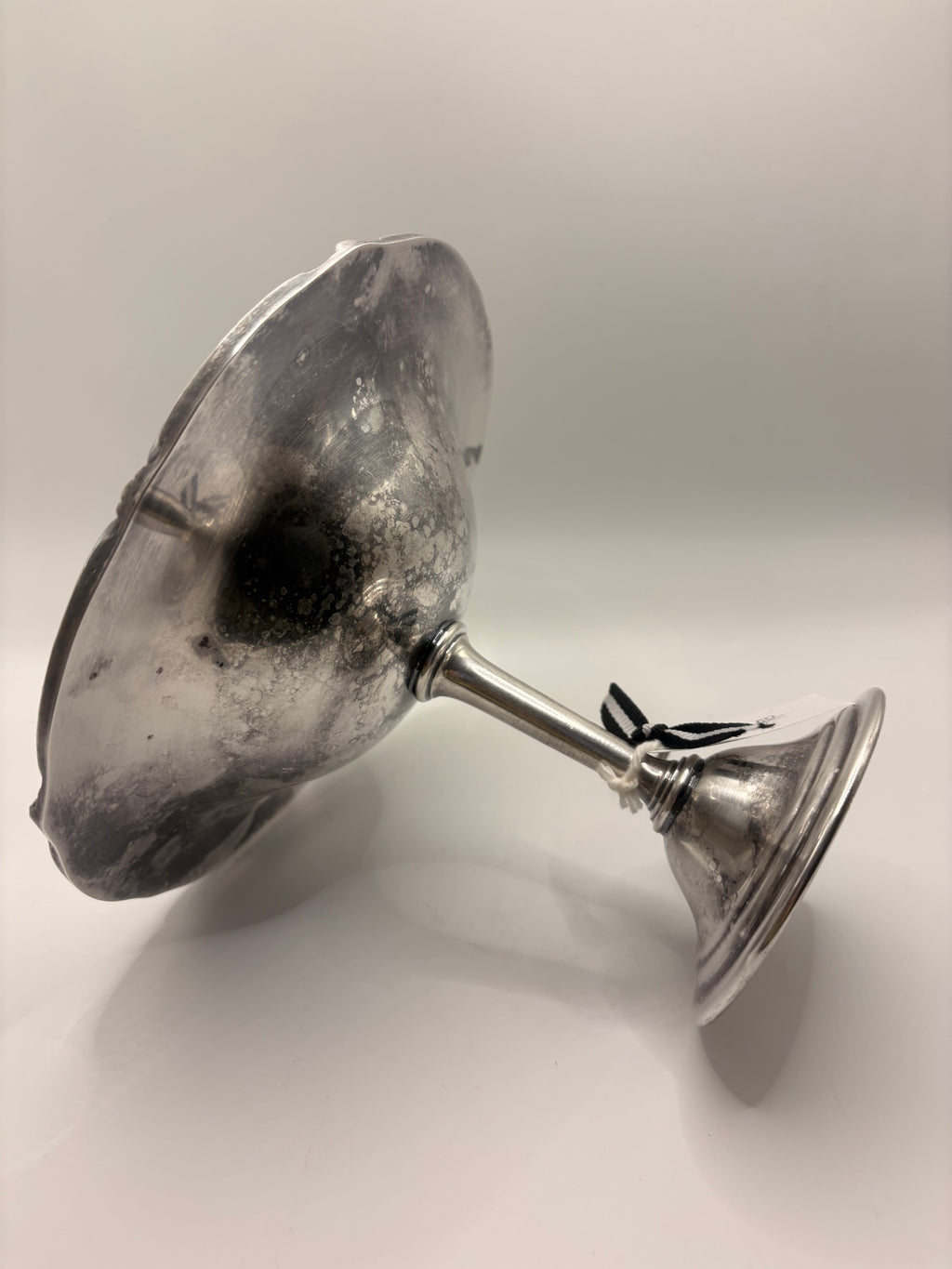 Silver Plated Pedestal Bowl — Vintage Cottage Centerpiece