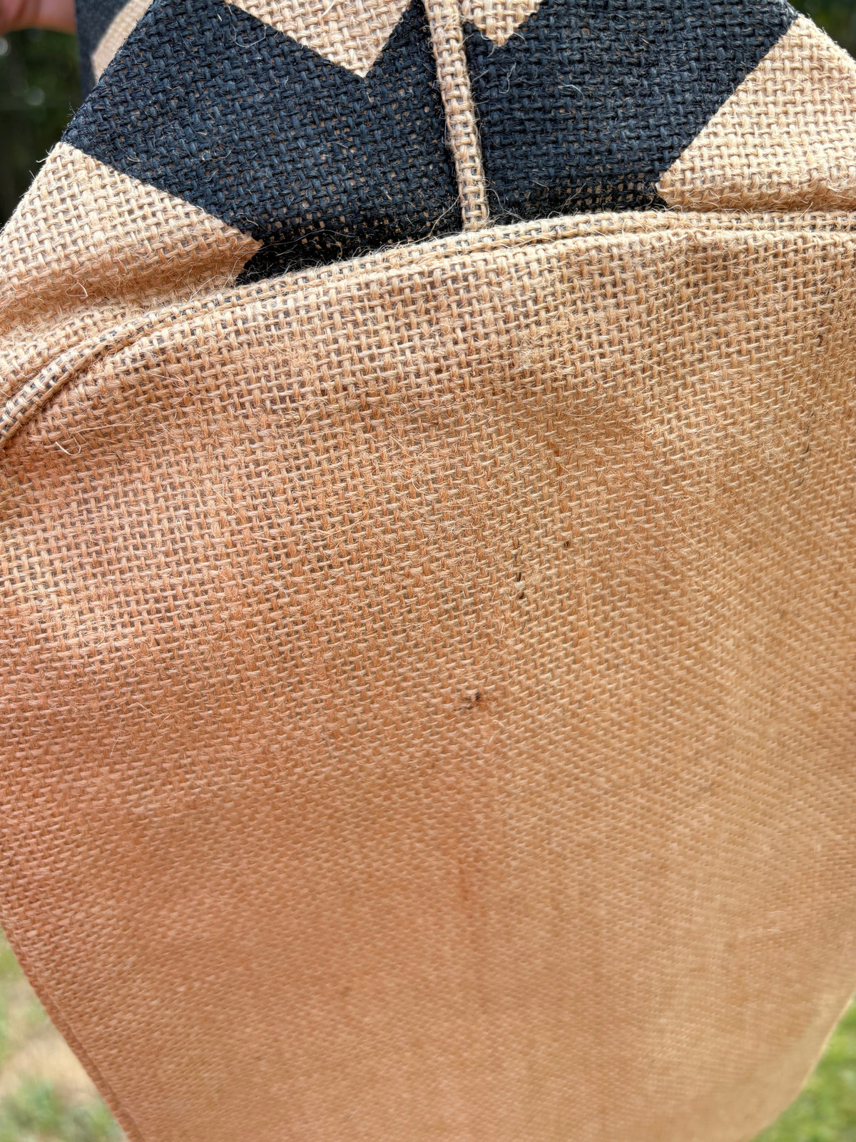 Mud Pie Jute Tote Bag with Diamond Pattern