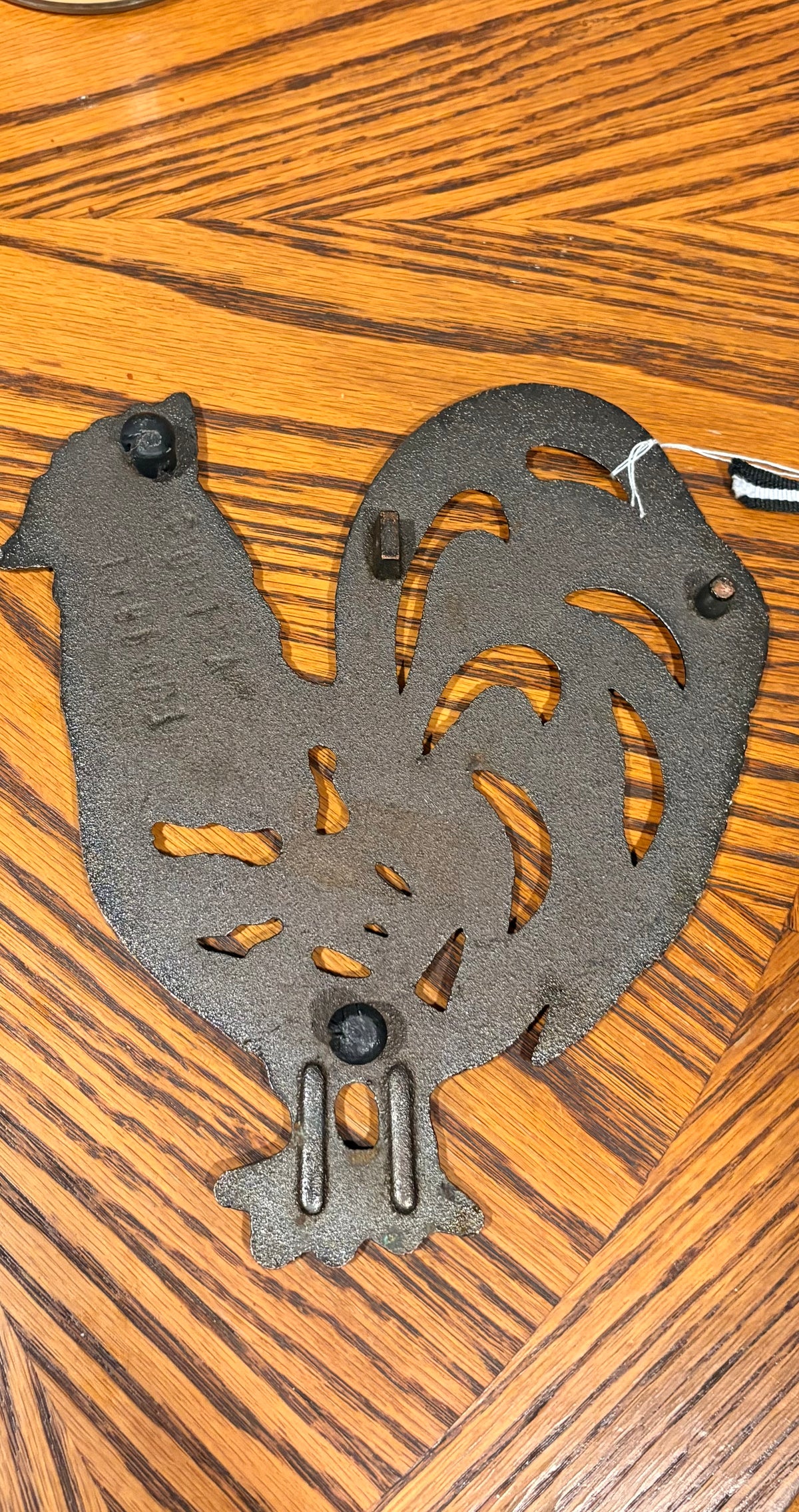 Cast Iron Rooster Trivet with Copper Finish