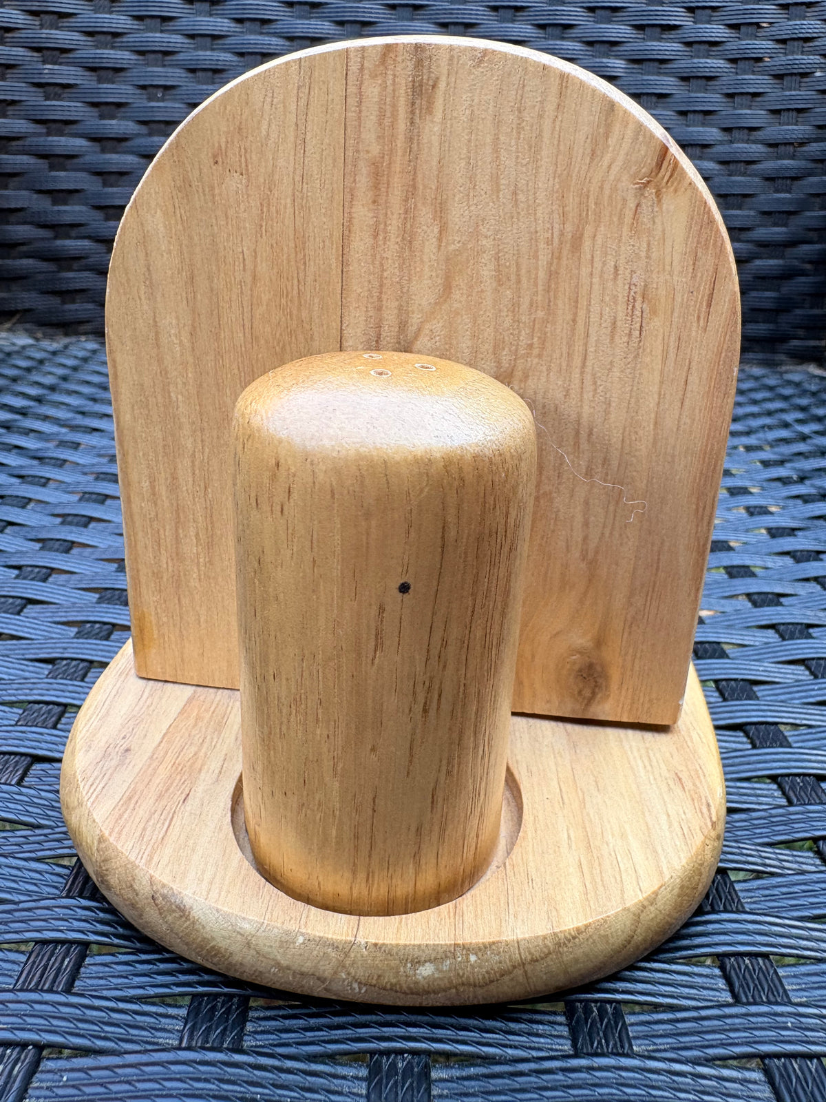 Wooden Napkin Holder with Salt & Pepper Shakers