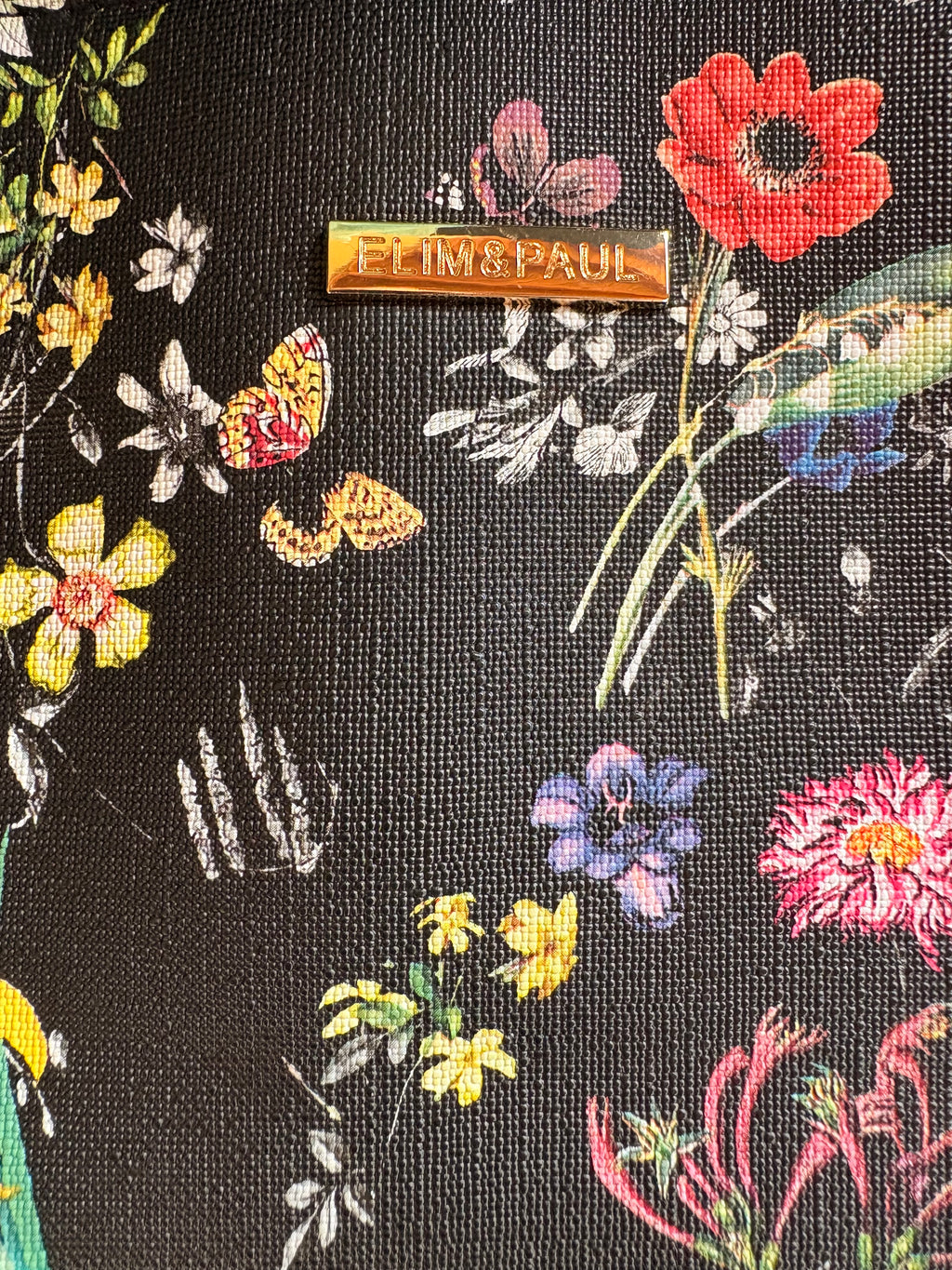 Elim and Paul Black & Floral Print Purse