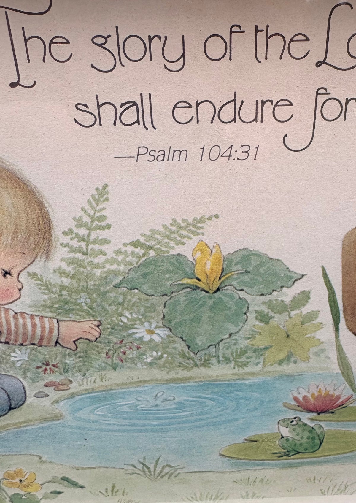 Set of 2 Homco Framed Children & Bible Verse Prints — 1980s