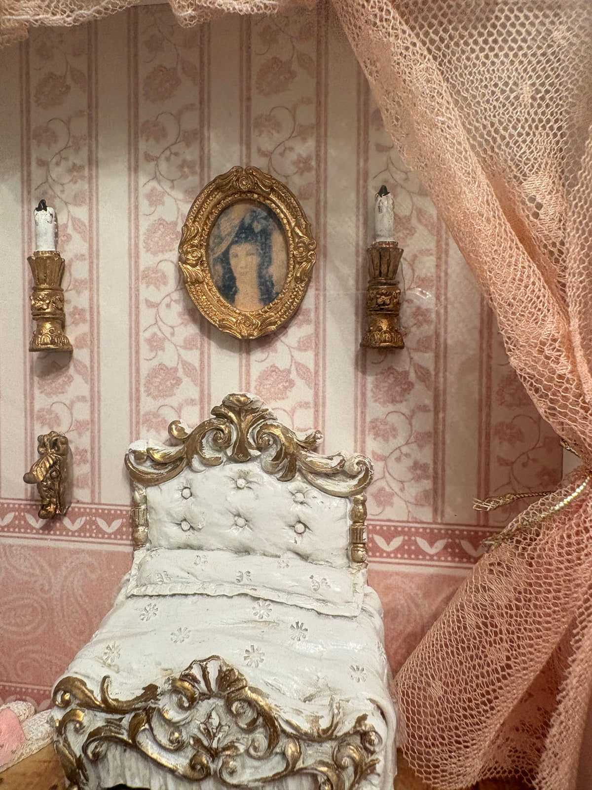 Vintage Victorian Diorama Bedroom Scene