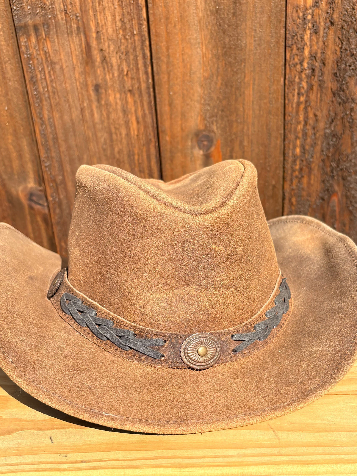 Distressed Leather Cowboy Hat