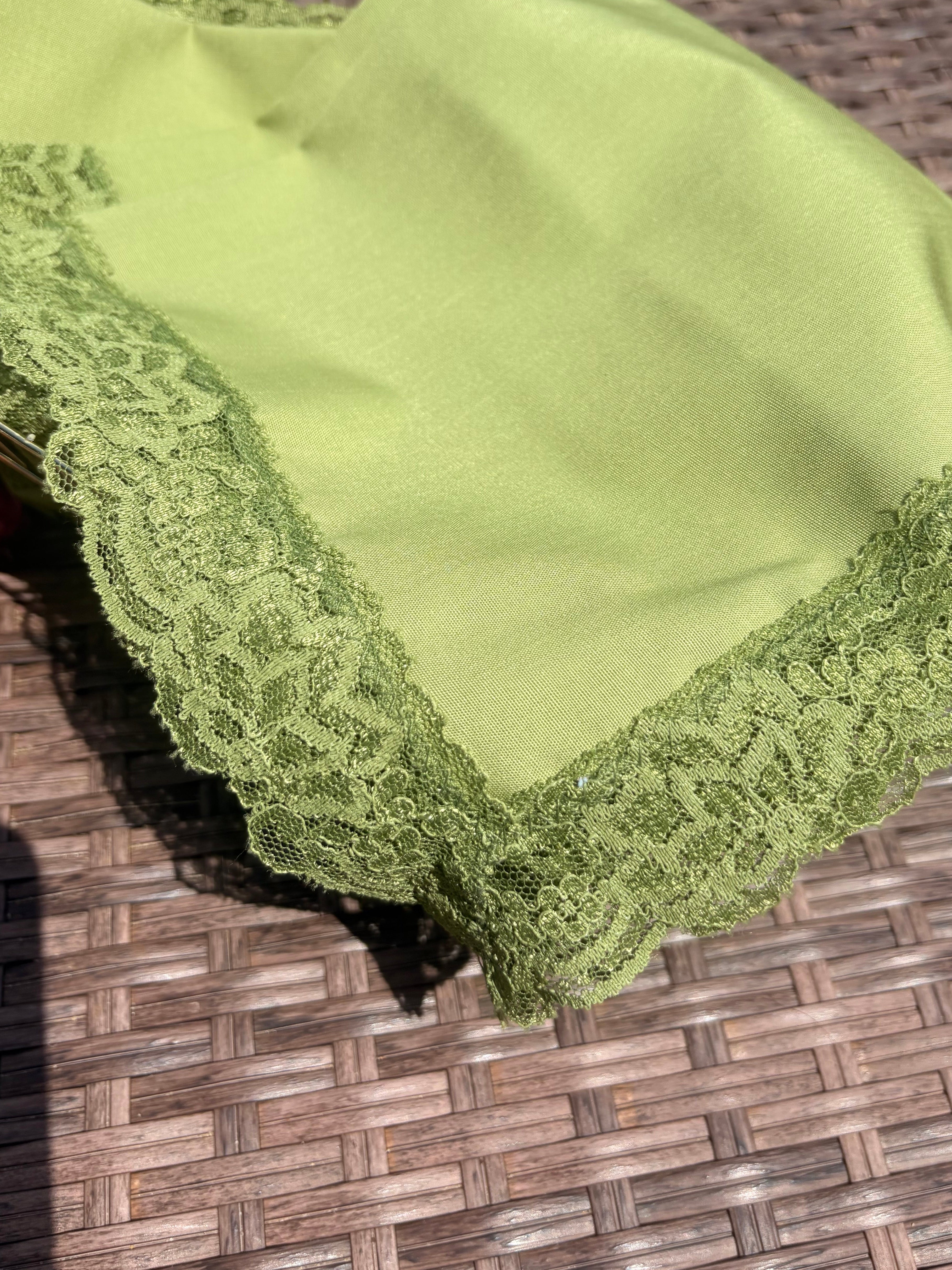 Olive Green 1970s Dinner Napkins — Set of 8