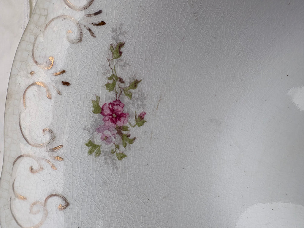 Antique John Maddock & Sons “Old Rose” Serving Bowl