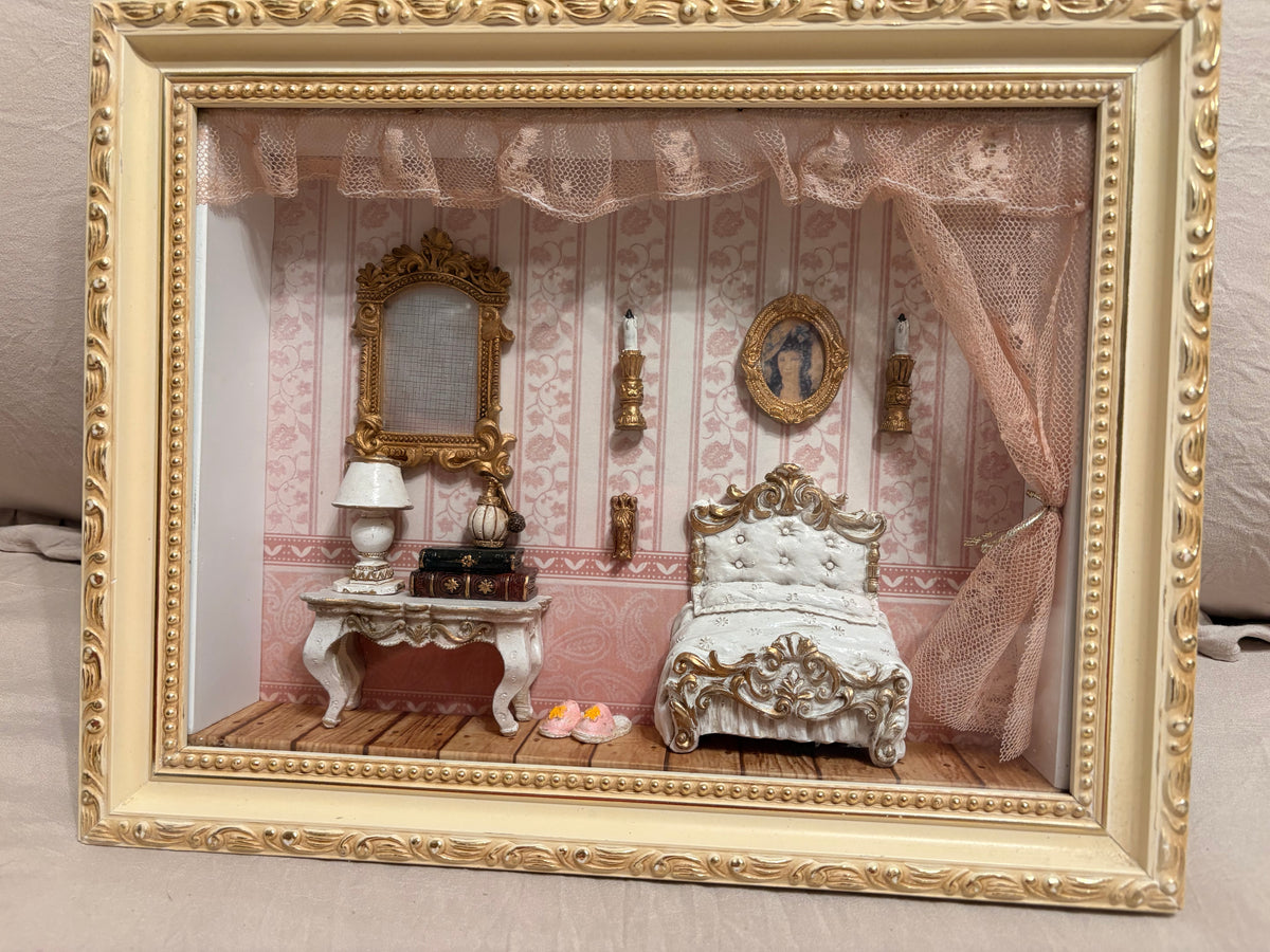 Vintage Victorian Diorama Bedroom Scene