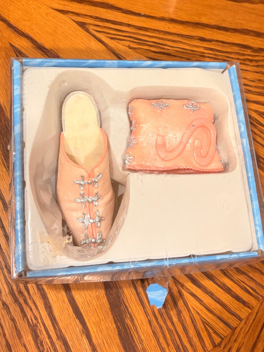 Vintage 1990s Miniature Shoe & Purse Figurine Set