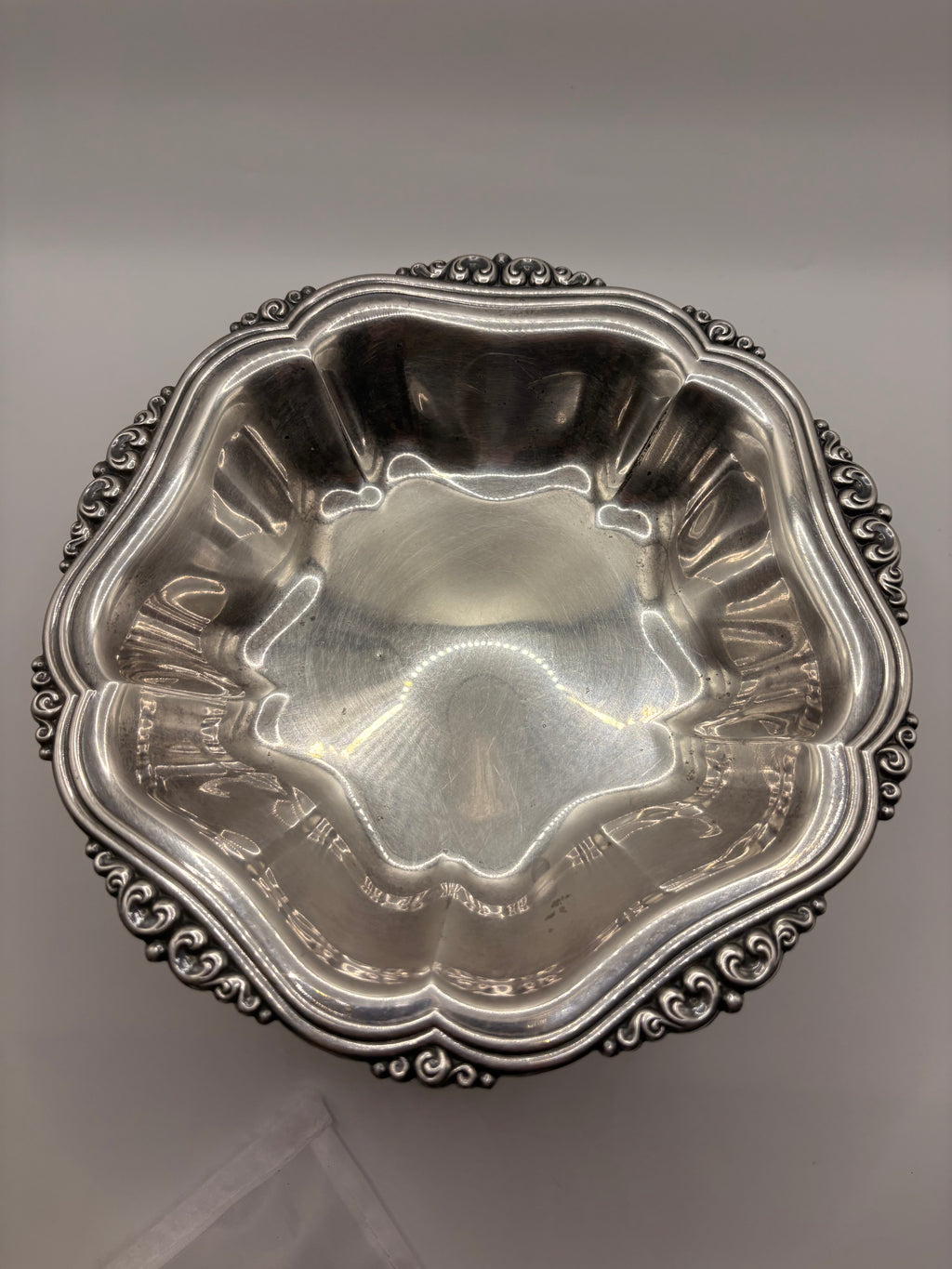 Silver Plated Pedestal Bowl — Vintage Serving Centerpiece