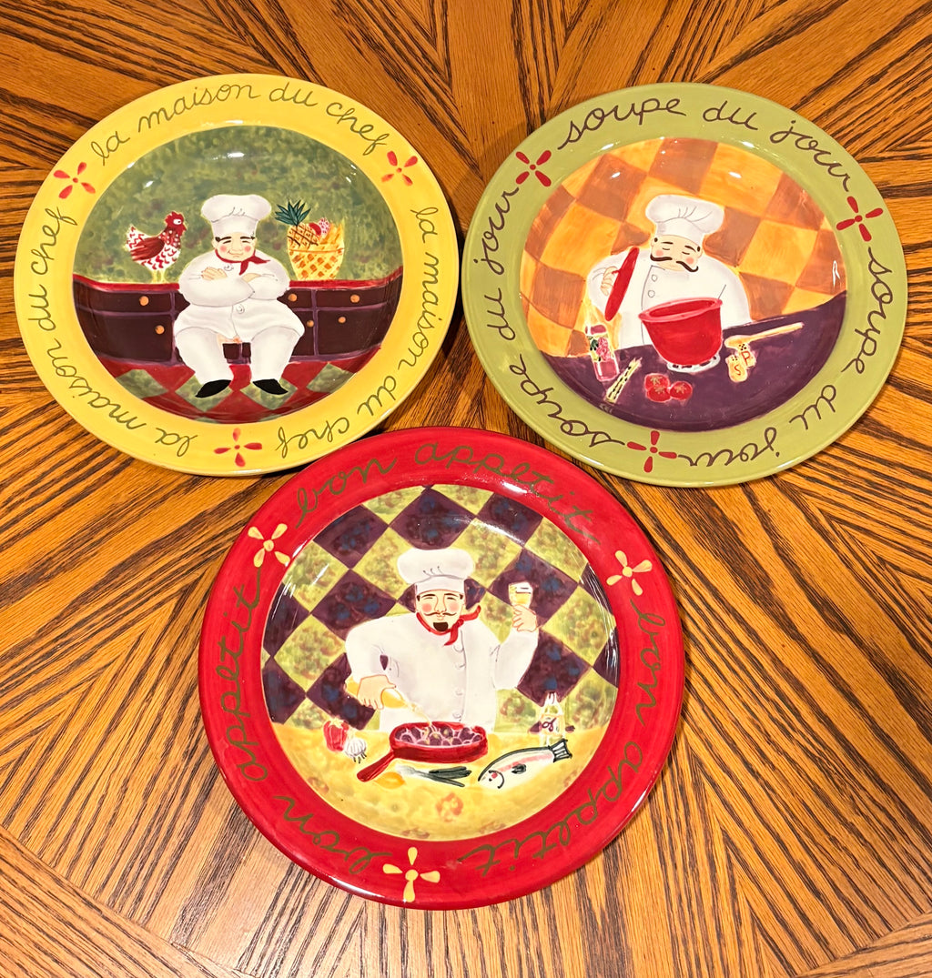 Certified International Chef Collection 3-Piece Salad Plate Set