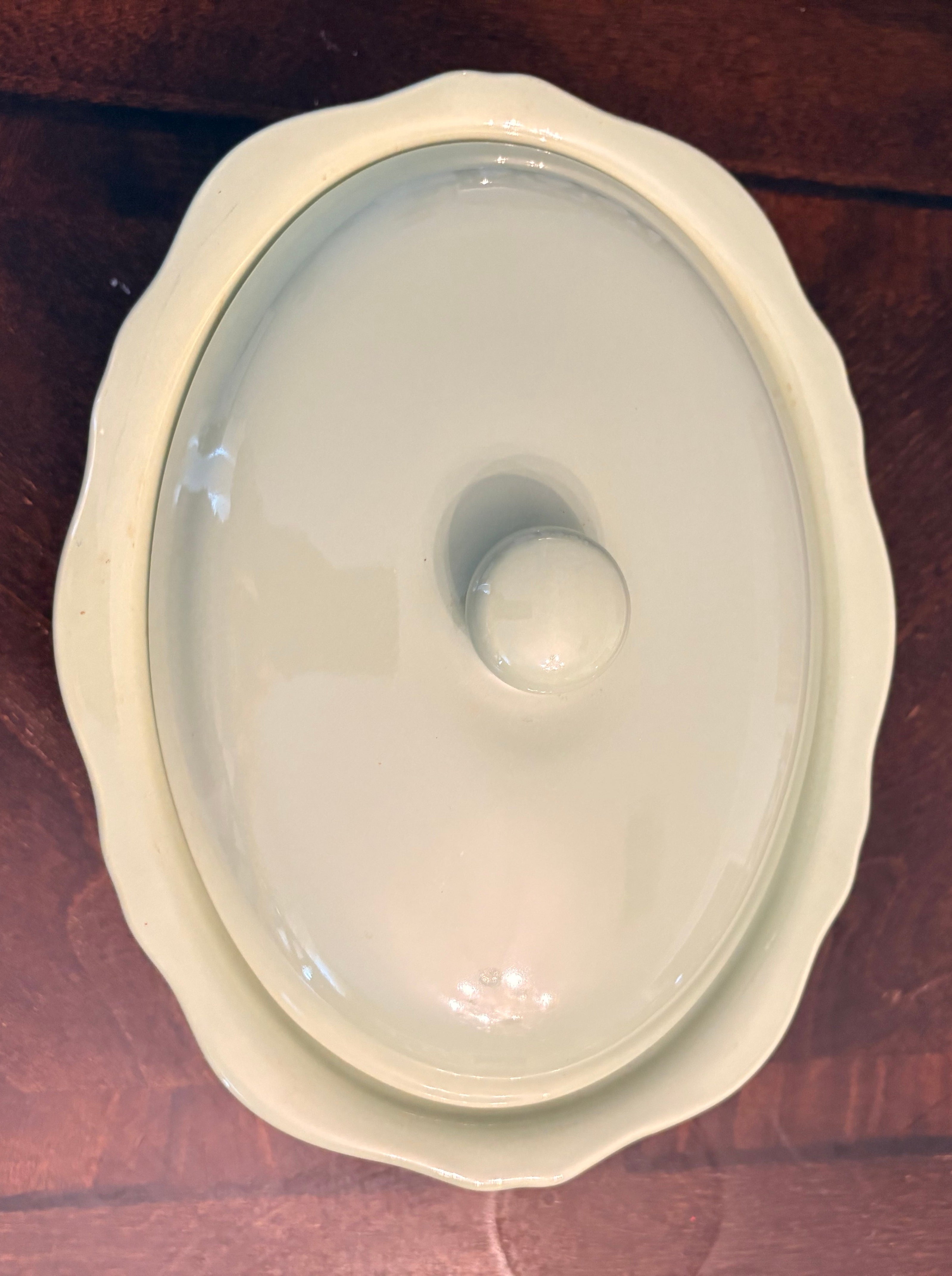 Gail Pittman Sage Green Covered Casserole Dish