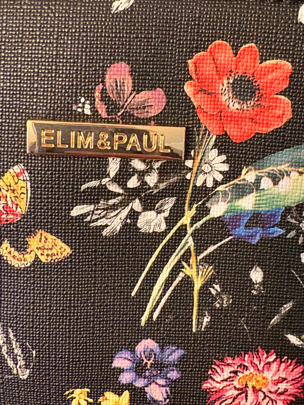 Elim and Paul Black & Floral Print Purse