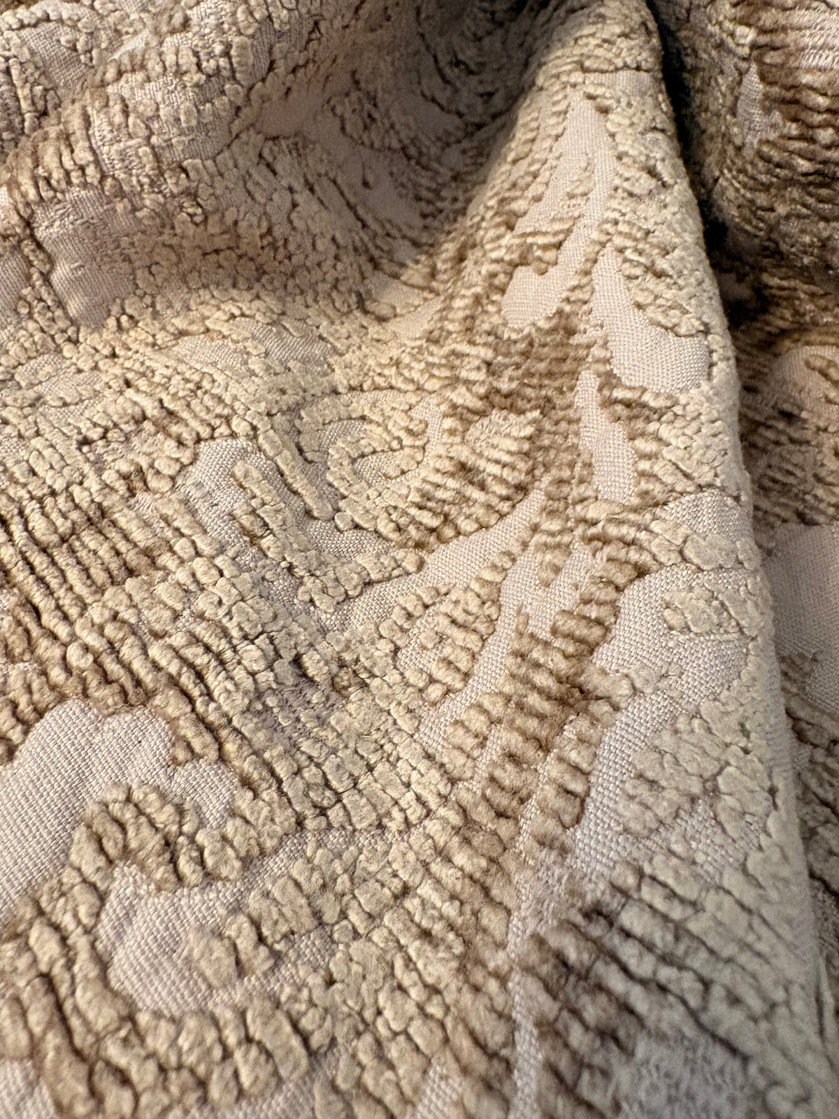 Chenille Damask Taupe Throw