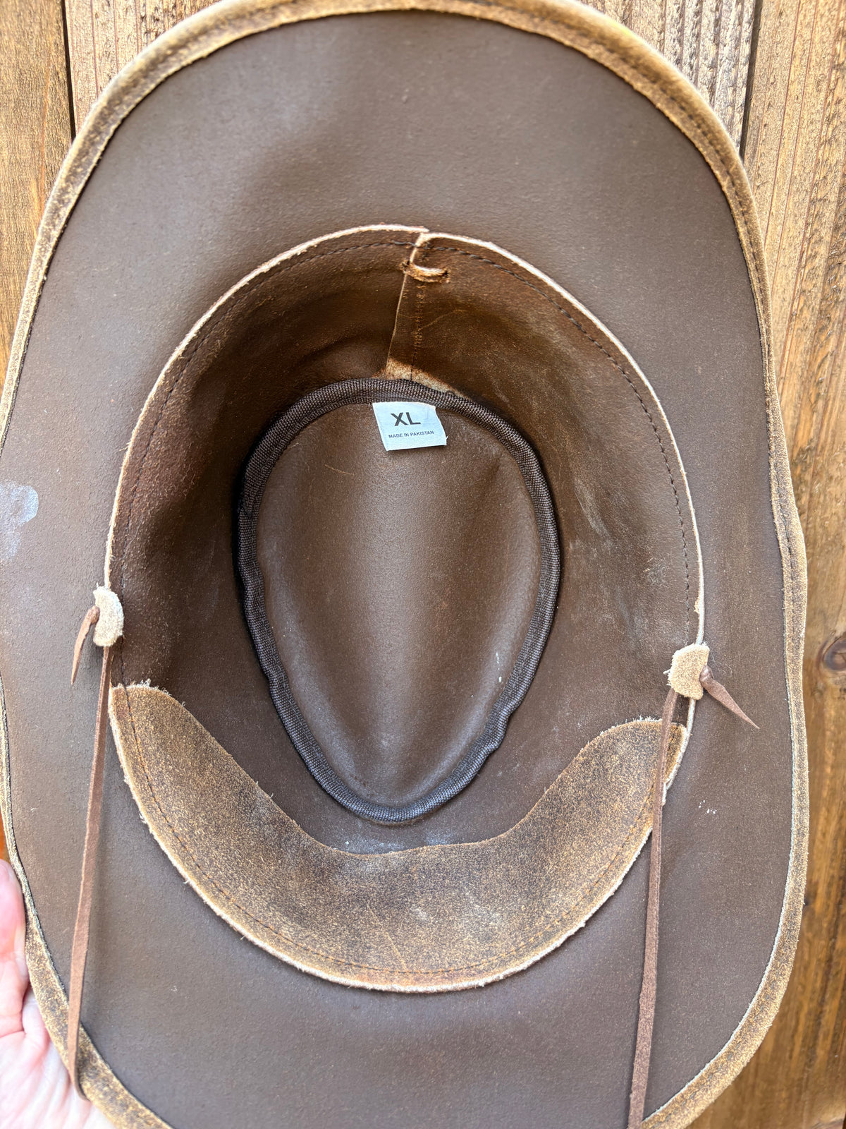 Distressed Leather Cowboy Hat