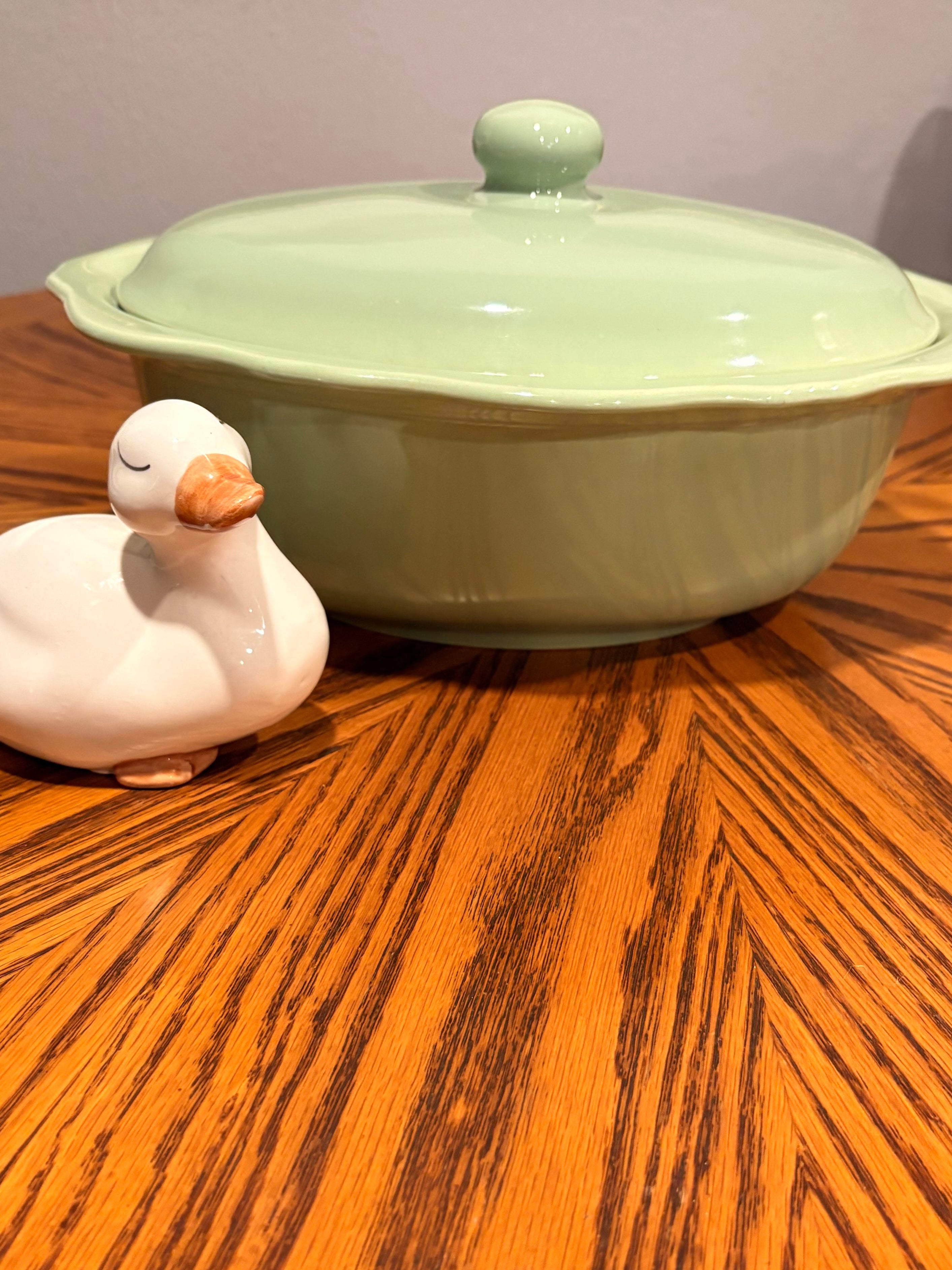 Gail Pittman Sage Green Covered Casserole Dish