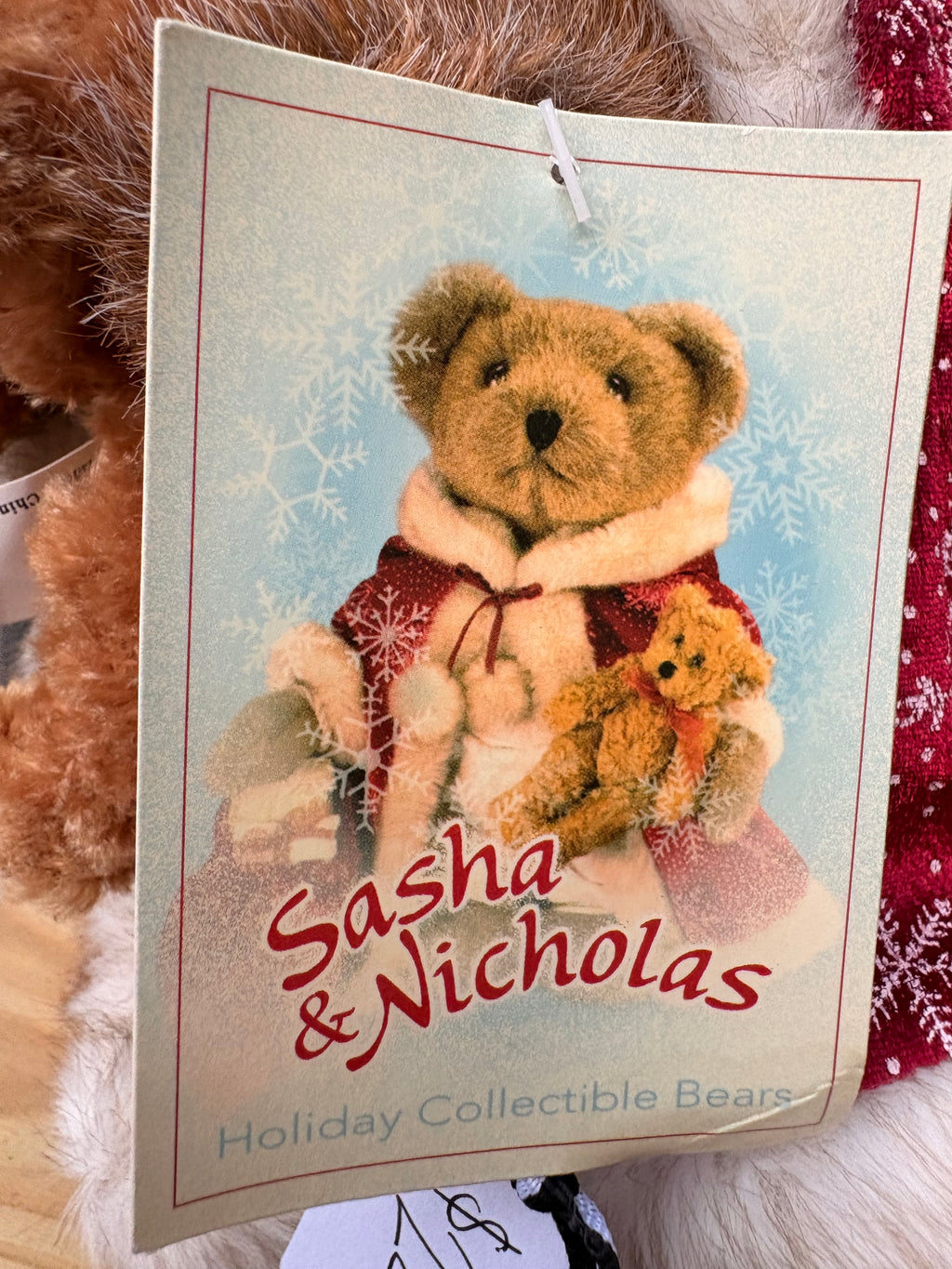 Vintage Sasha and Nicholas Holiday Bear Plush