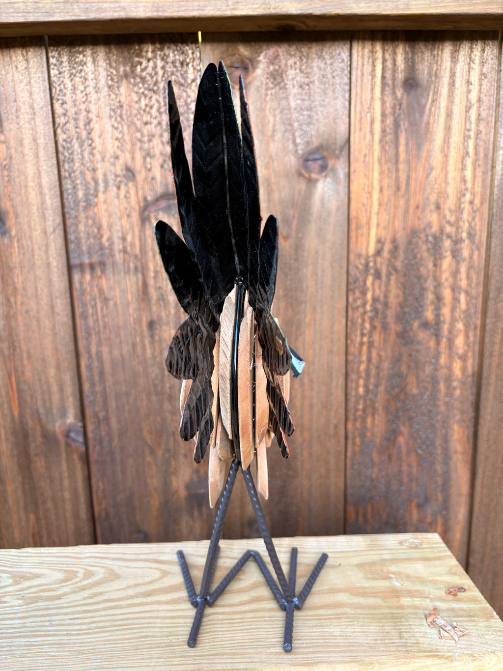 Metal and Driftwood Turkey Centerpiece