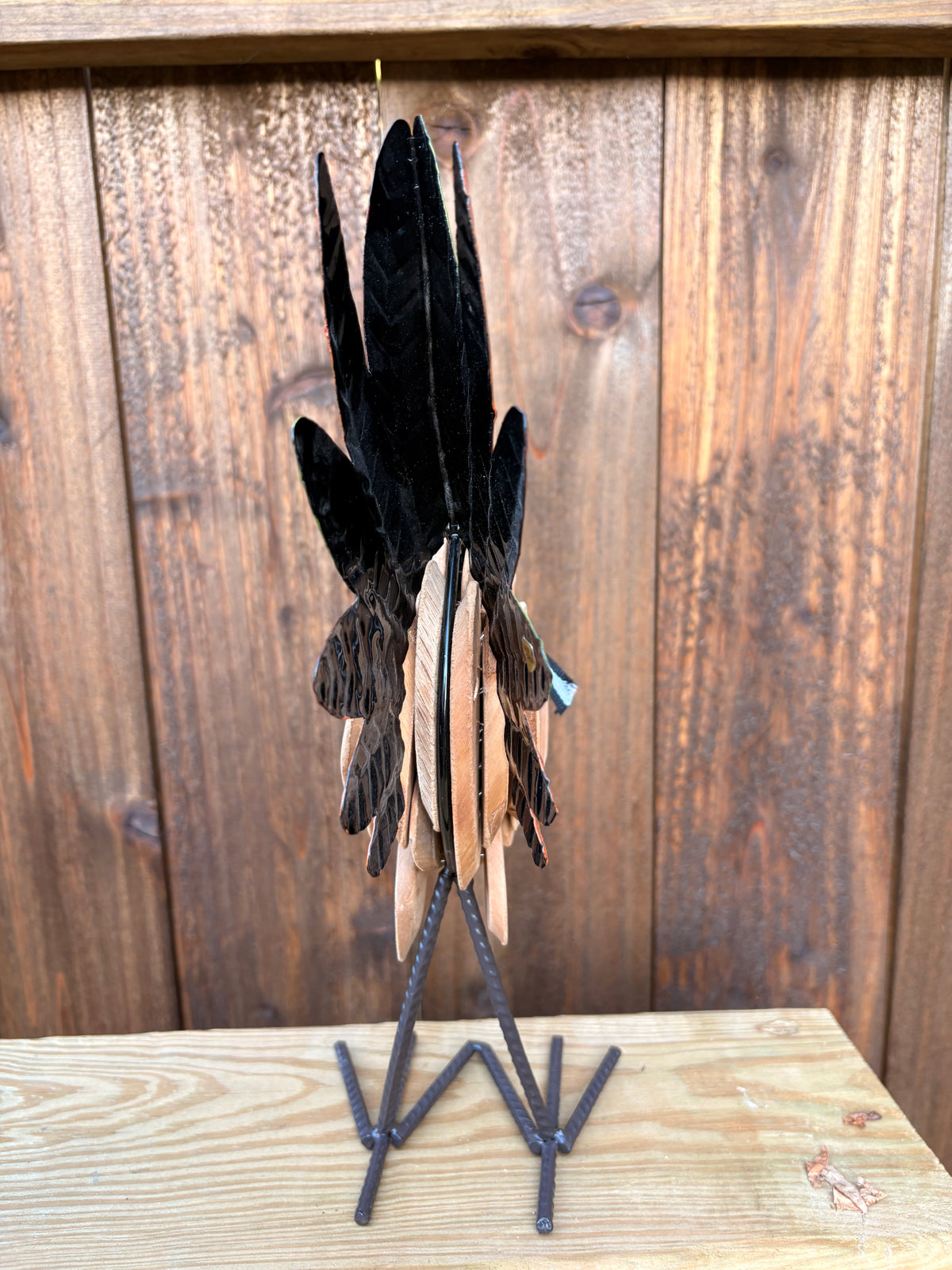Metal and Driftwood Turkey Centerpiece