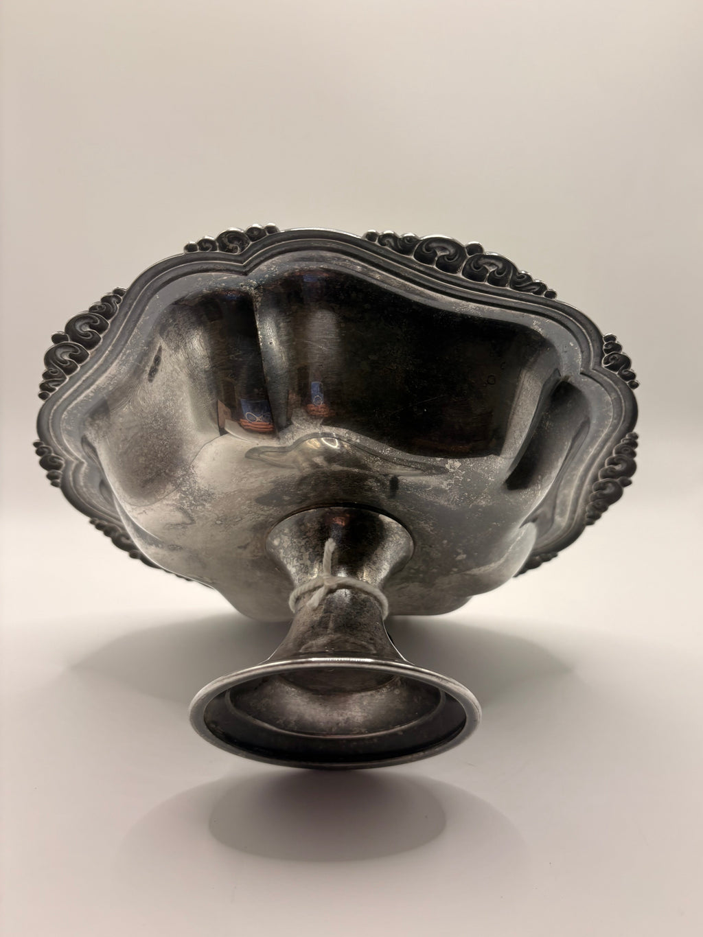 Silver Plated Pedestal Bowl — Vintage Serving Centerpiece
