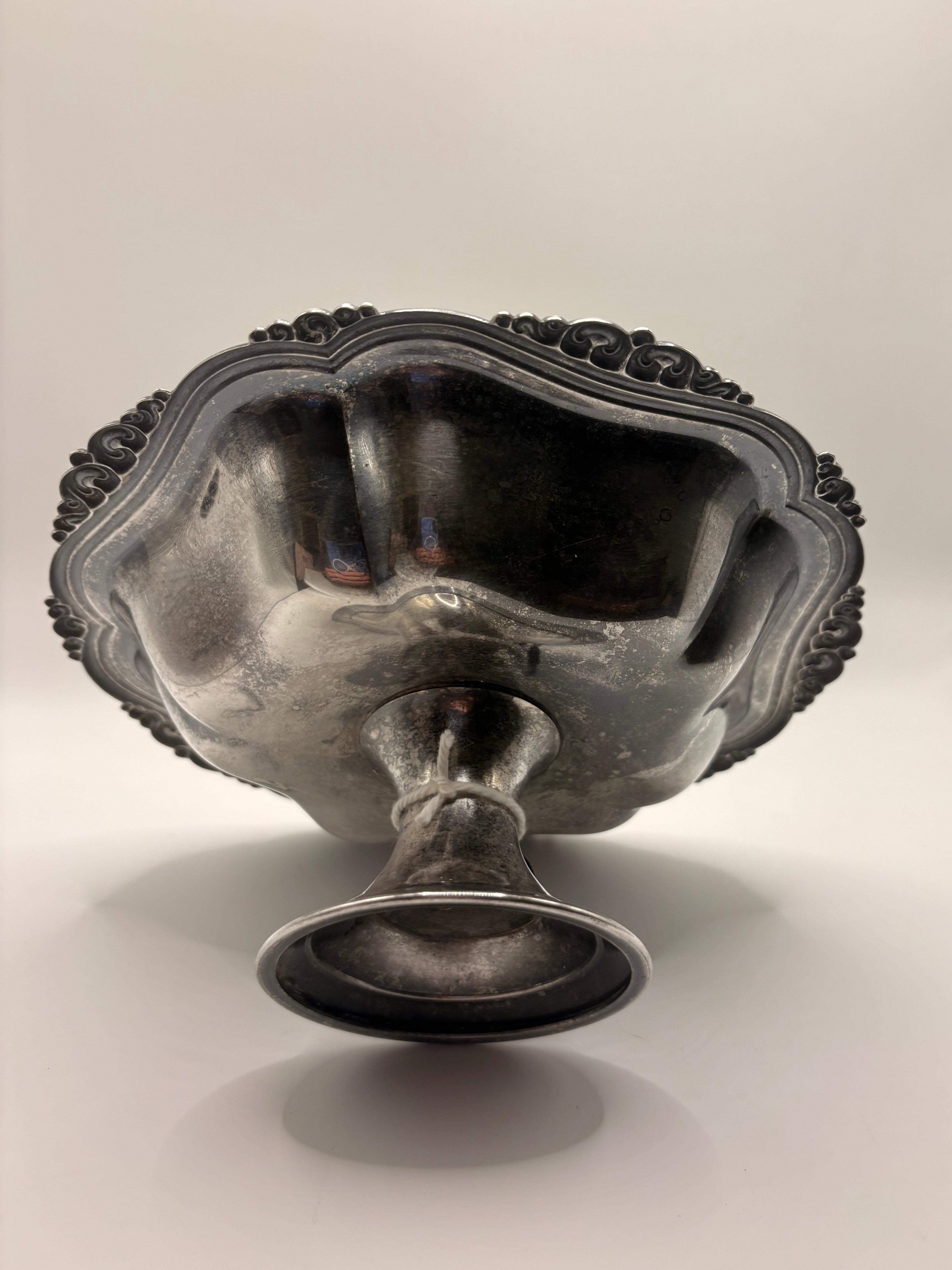 Silver Plated Pedestal Bowl — Vintage Serving Centerpiece