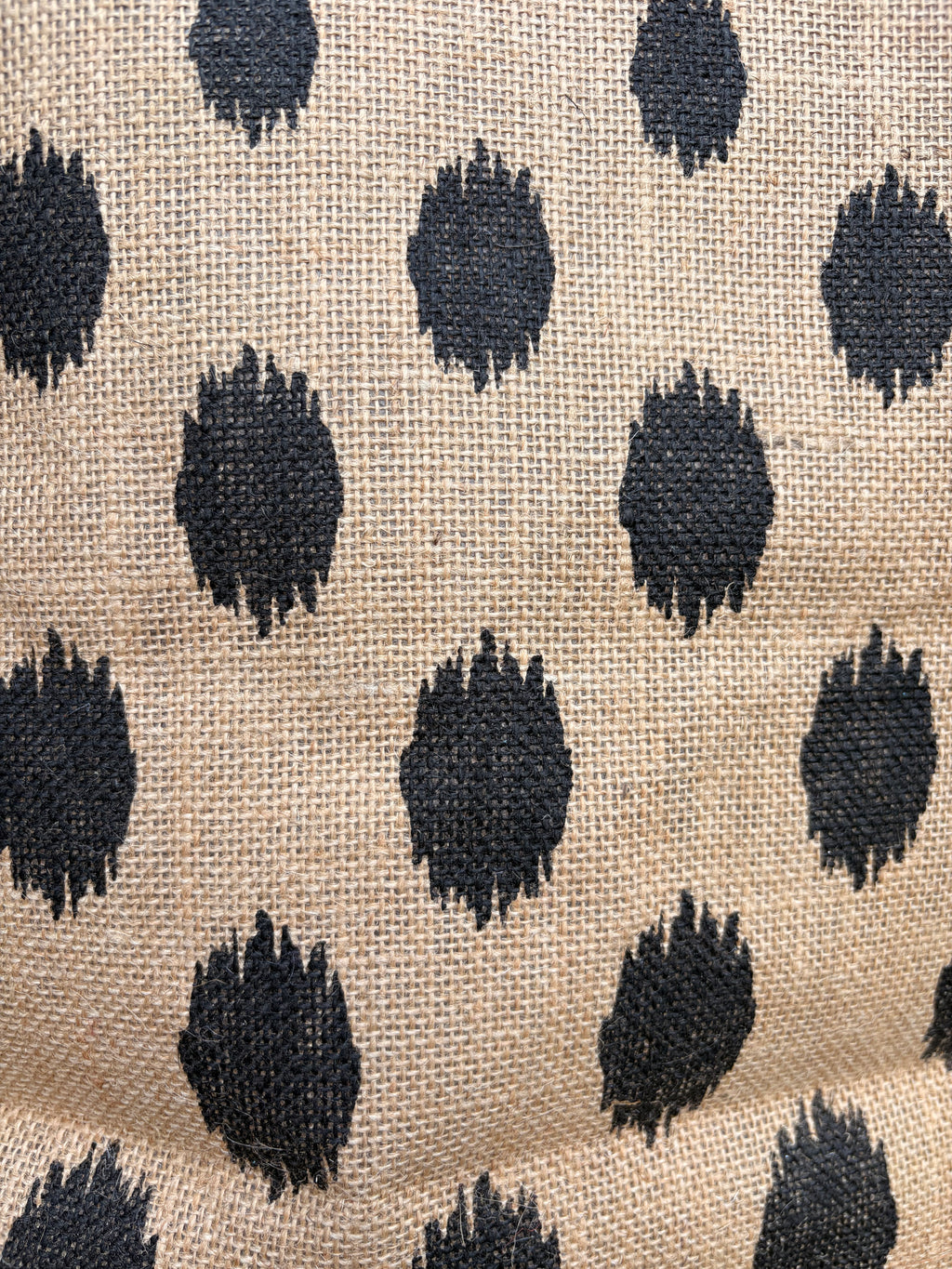 Mud Pie Ikat Polka Dot Burlap Tote Bag