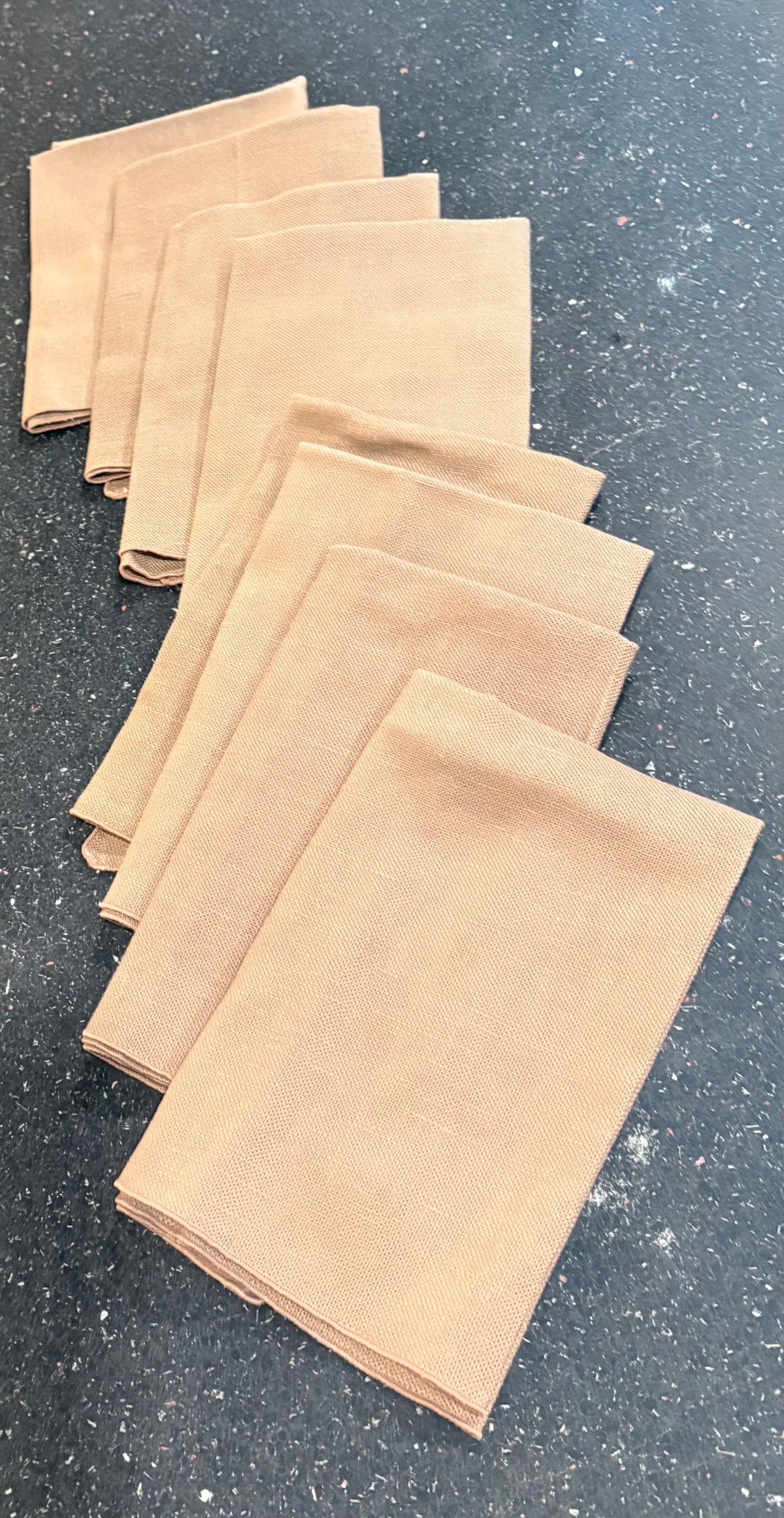 Vintage Mocha Cloth Napkins, Set of 8