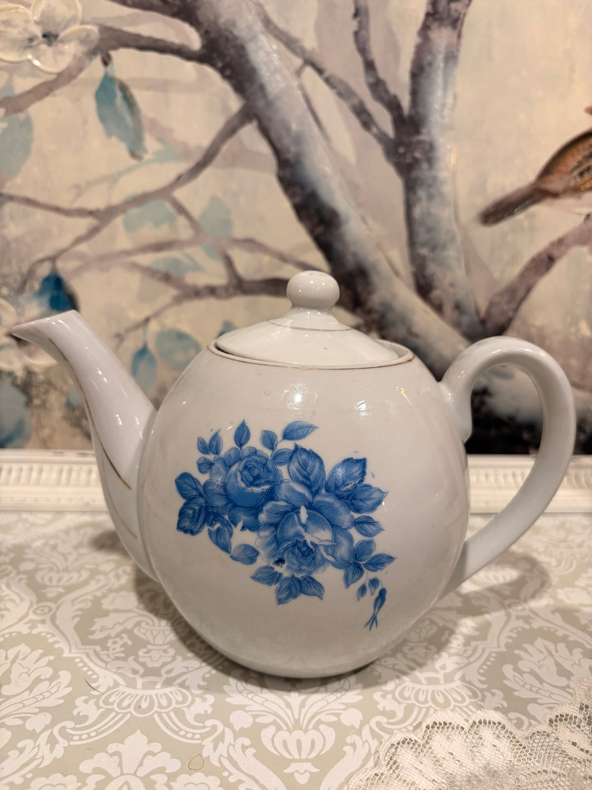 Corelle Vintage Blue Velvet Teapot