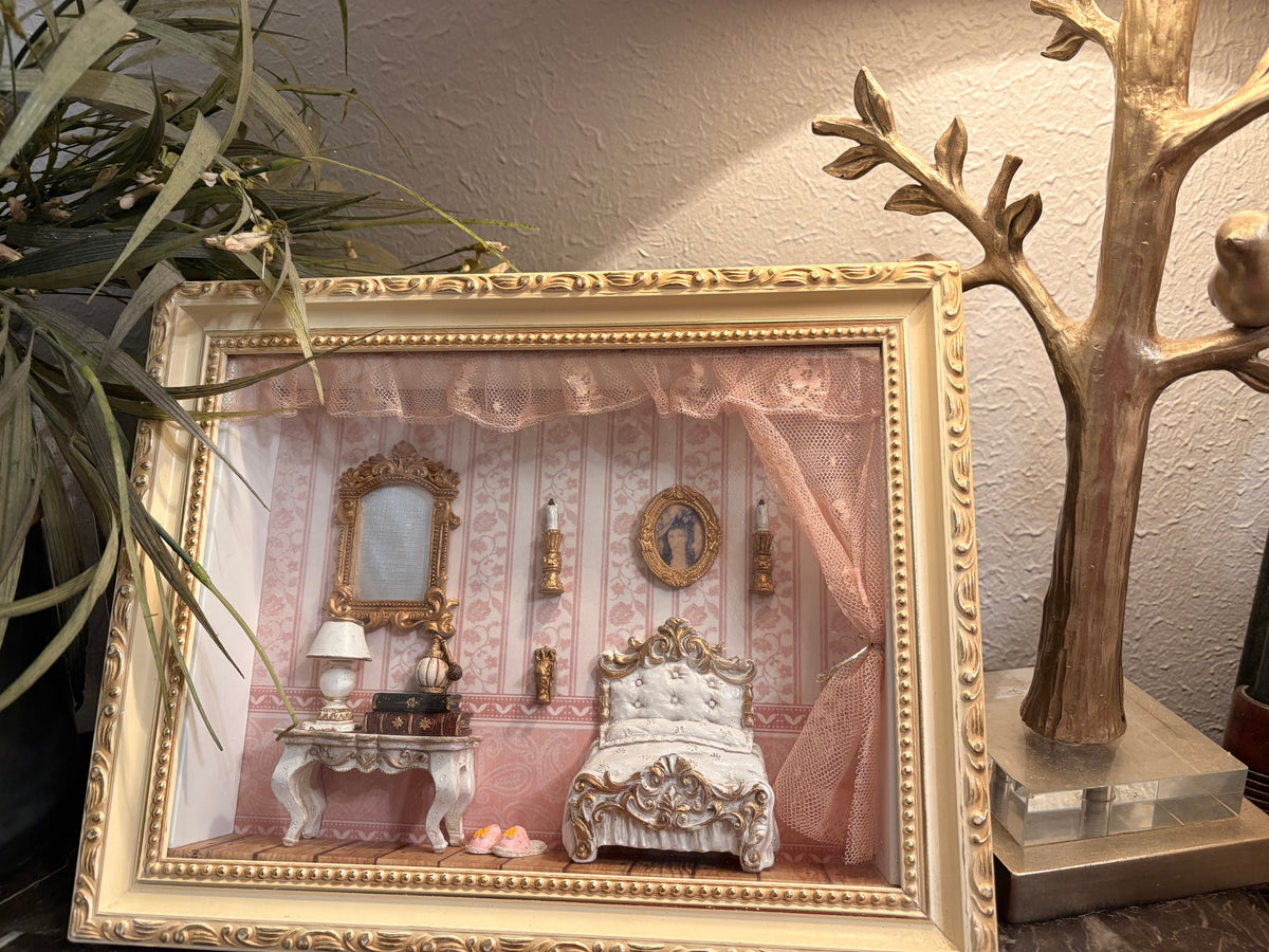 Vintage Victorian Diorama Bedroom Scene