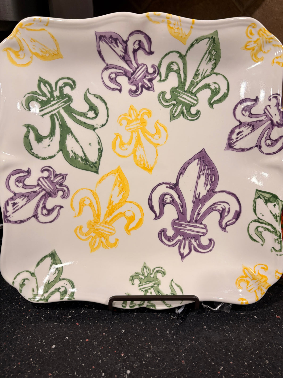 Watercolor Fleur de Lis Platter by The Royal Standard
