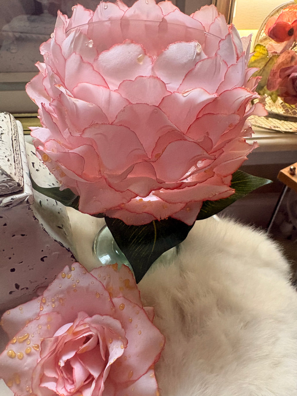 Rose Petaled Wine Glass