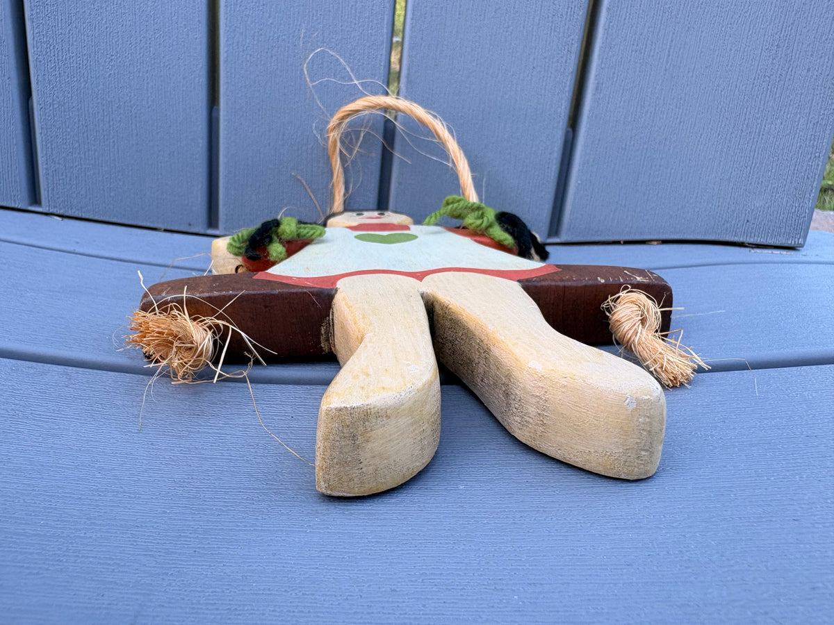 Vintage Wooden Girl on Swing
