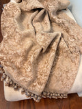 Chenille Damask Taupe Throw