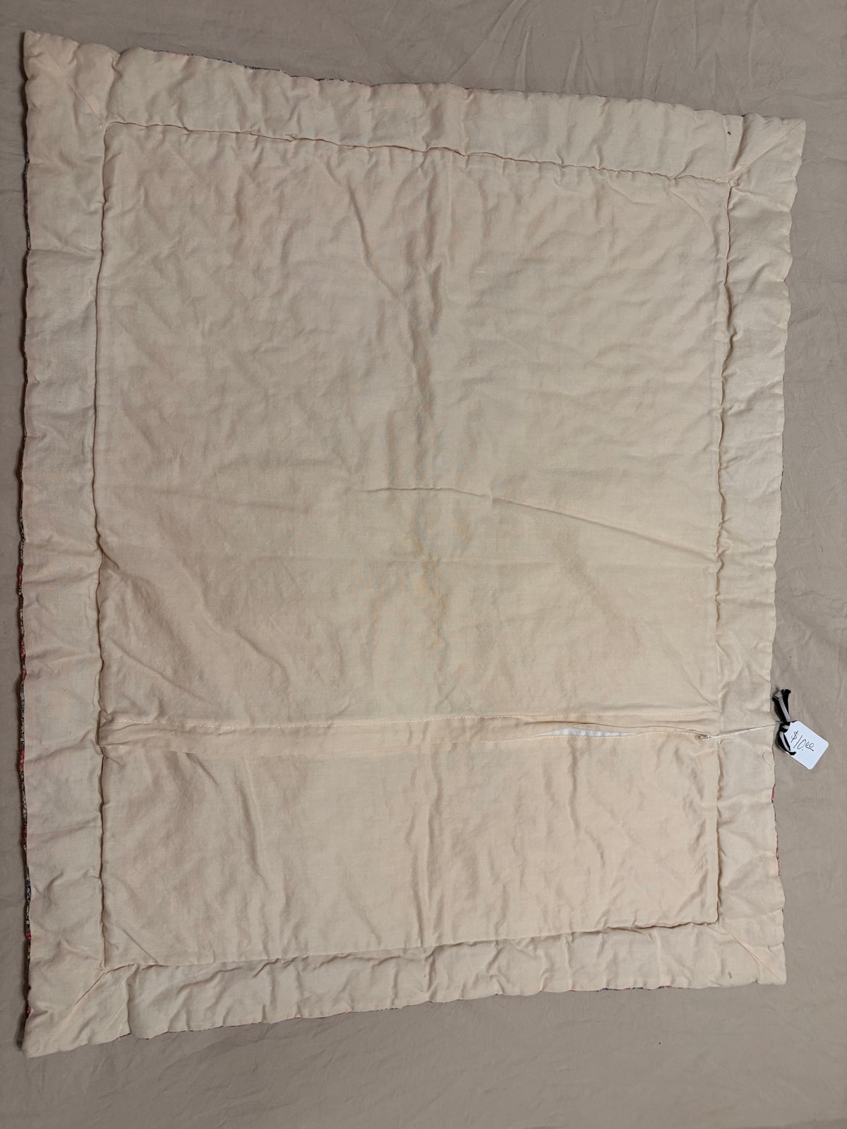 Vintage Quilted Pillow Sham — Sunburst Pattern
