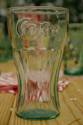 Teal Coca-Cola Glass