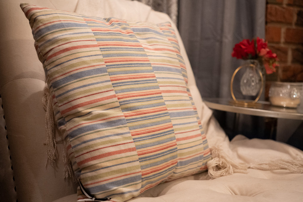 Multi-colored Stripe Throw Pillows