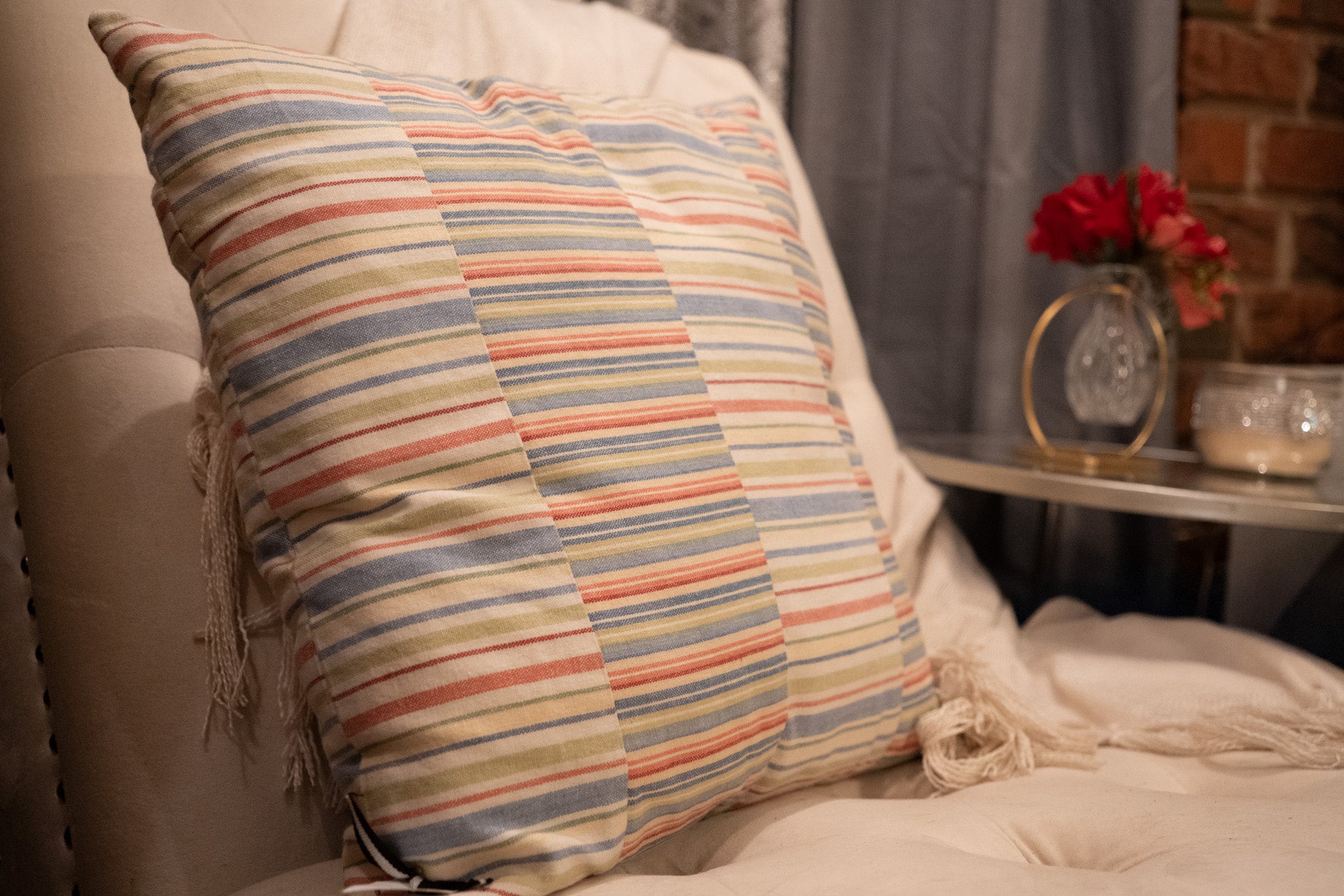 Multi-colored Stripe Throw Pillows