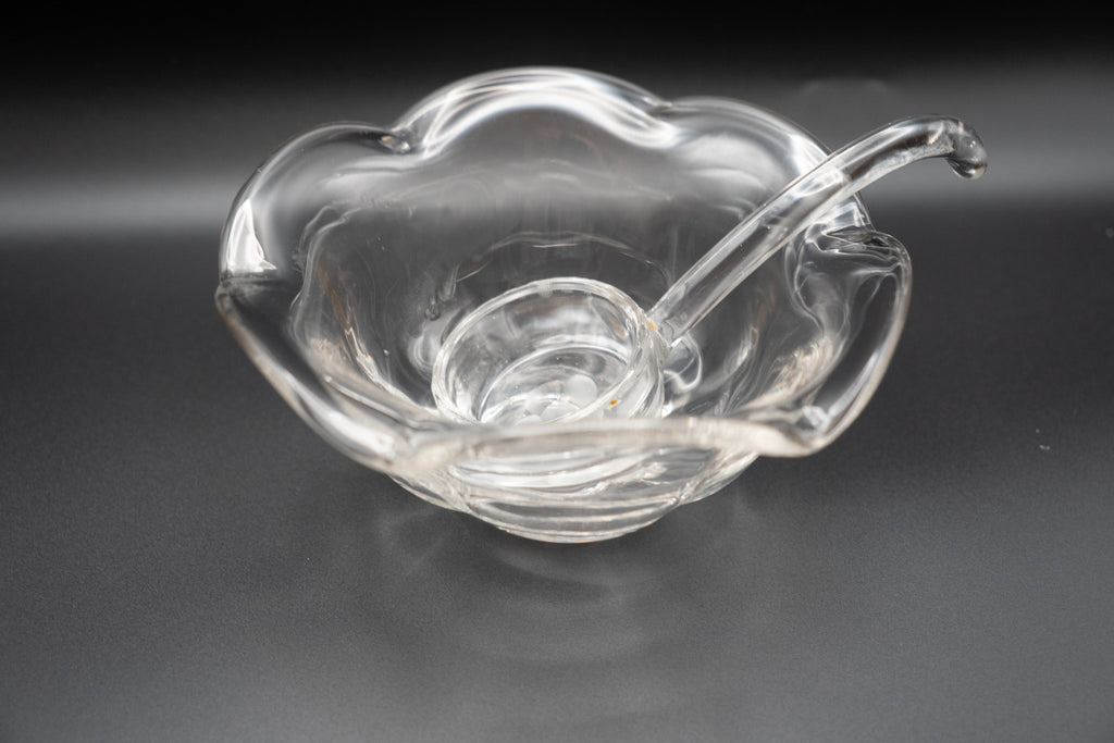 Glass Mayonnaise Bowl With Ladle