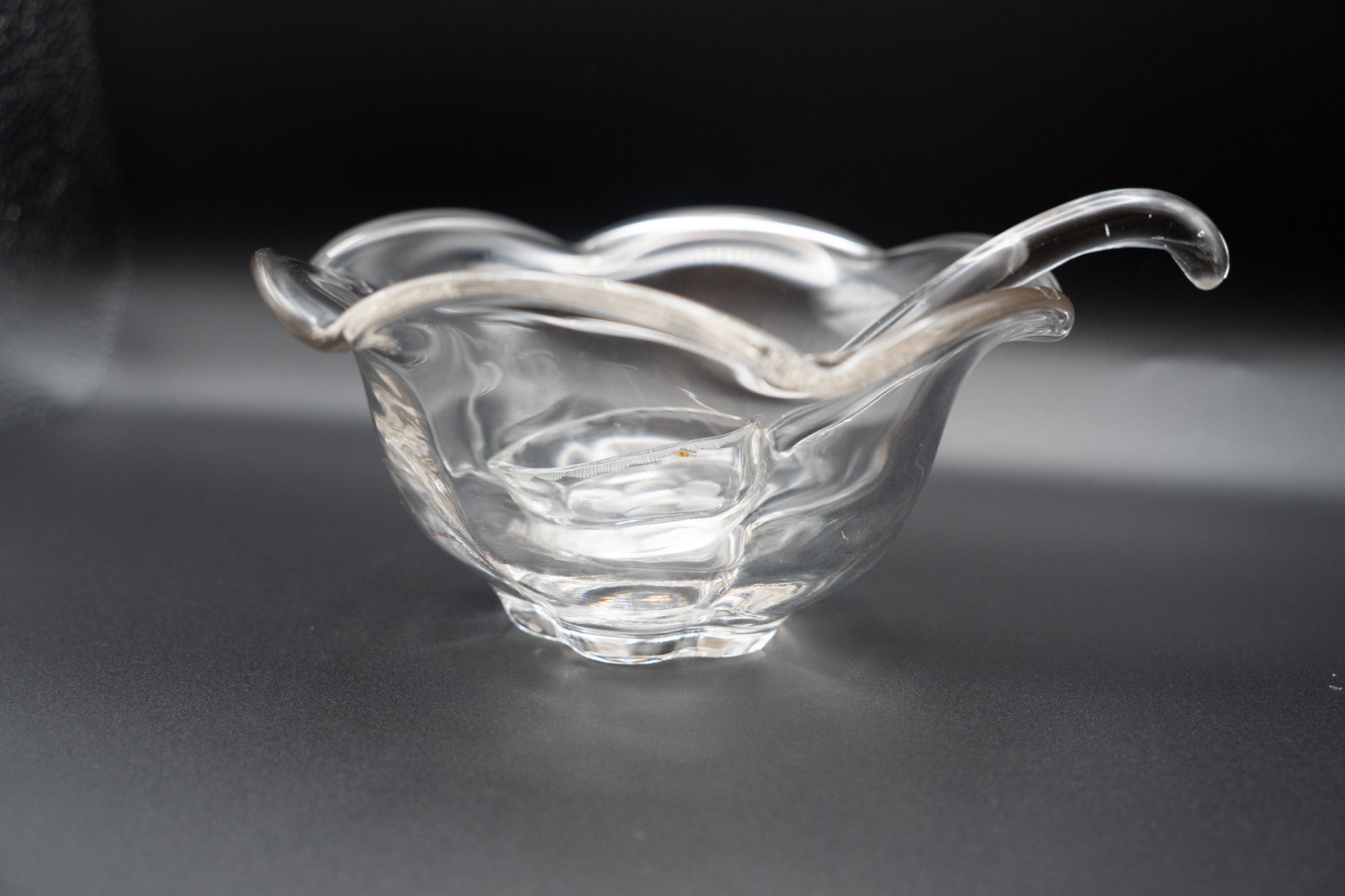 Glass Mayonnaise Bowl With Ladle