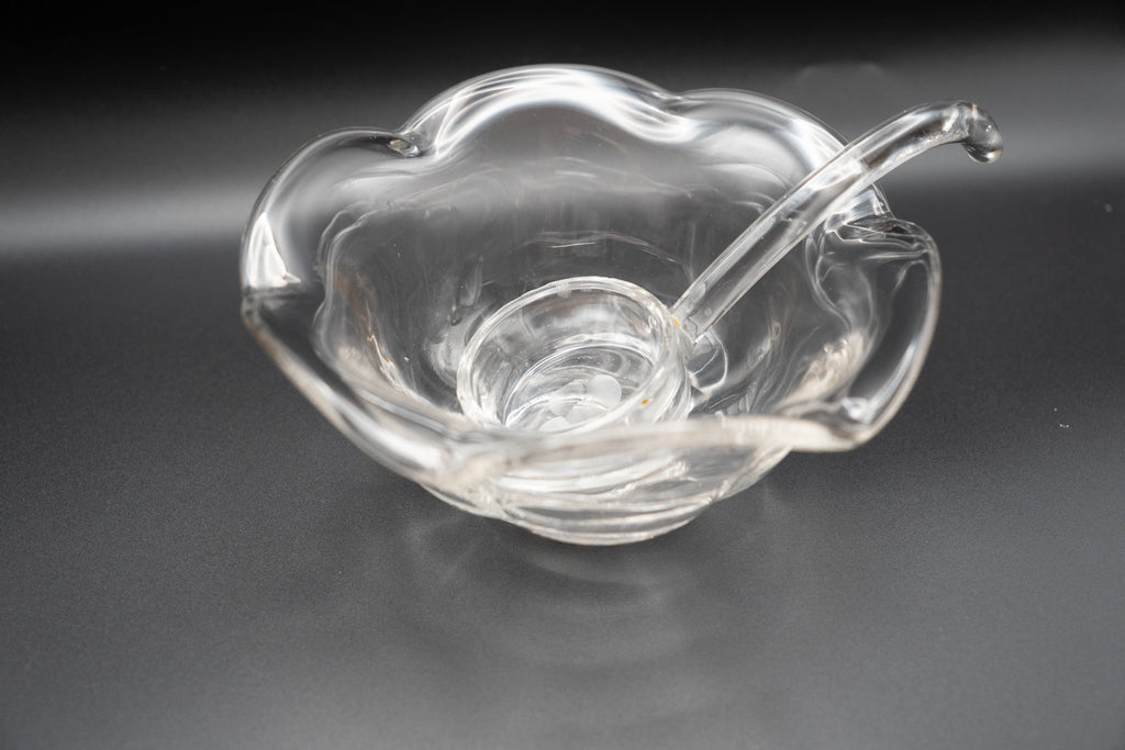 Glass Mayonnaise Bowl With Ladle