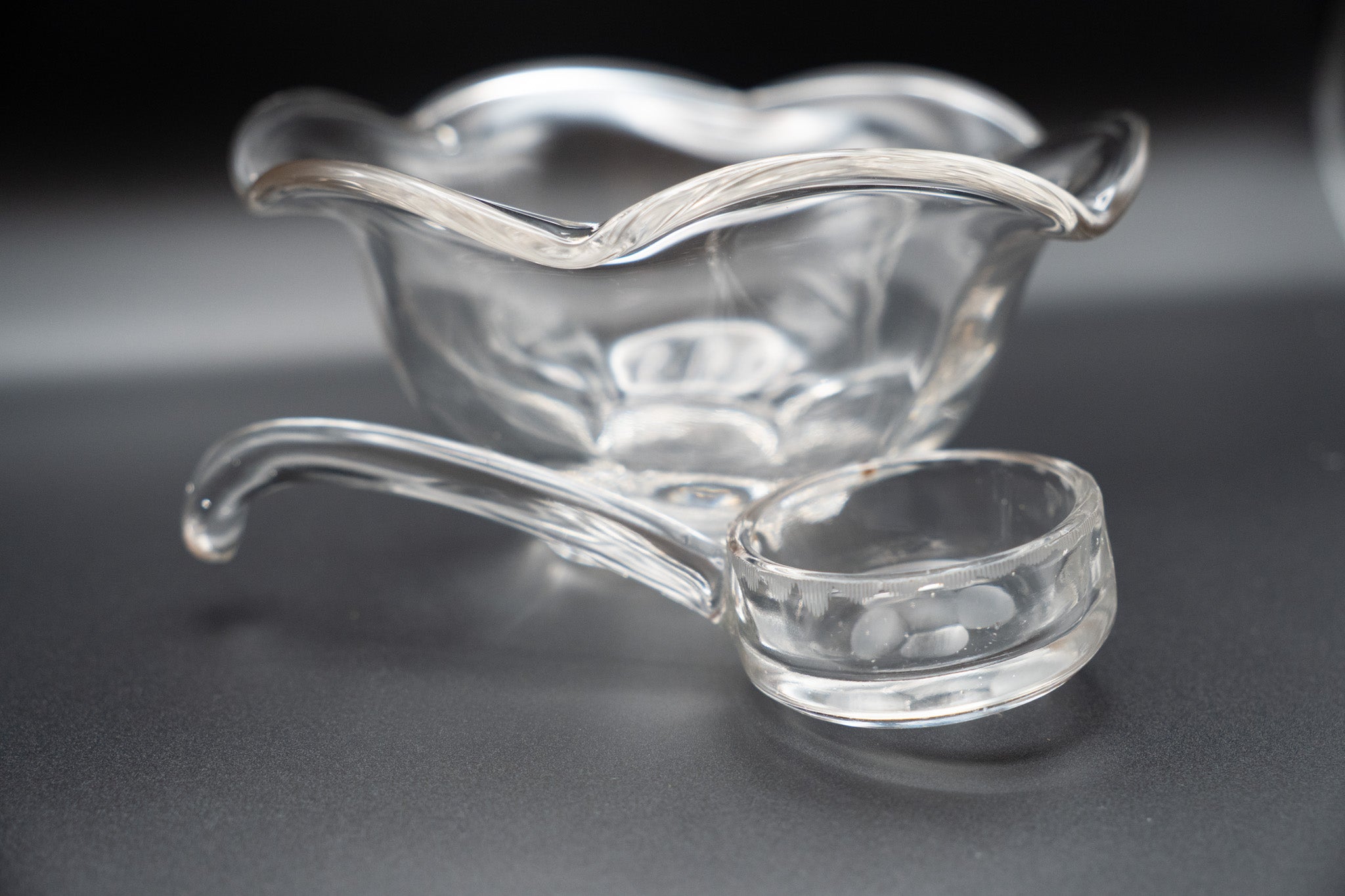 Glass Mayonnaise Bowl With Ladle