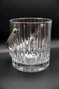 Crystal Ice Bucket with Silver Tongs