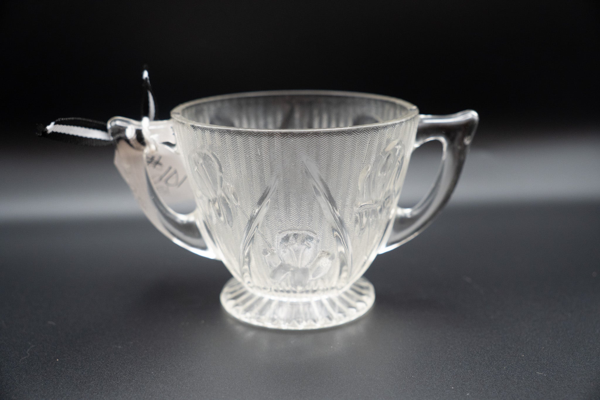 Iris And Herringbone Sugar Bowl