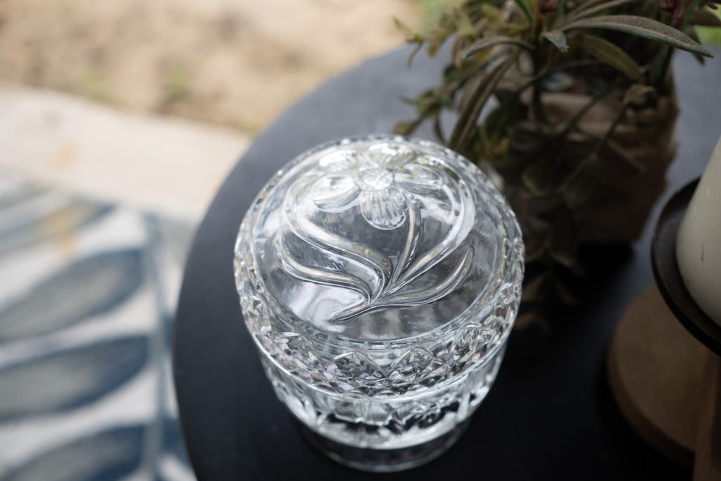 Avon Fostoria Glass Boudoir Jar